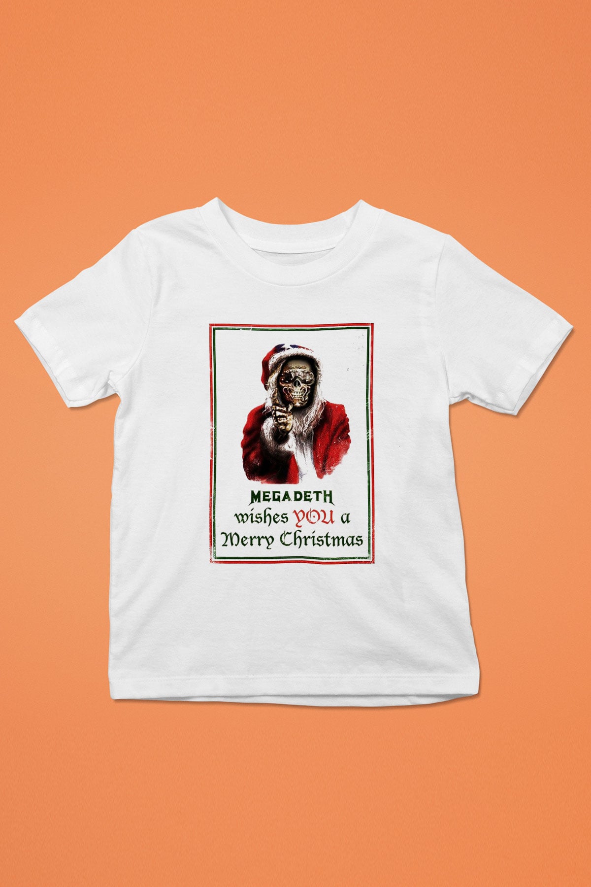 Megadeth Wishes You A Merry Christmas Baskılı Beyaz Unisex Çocuk Tişört