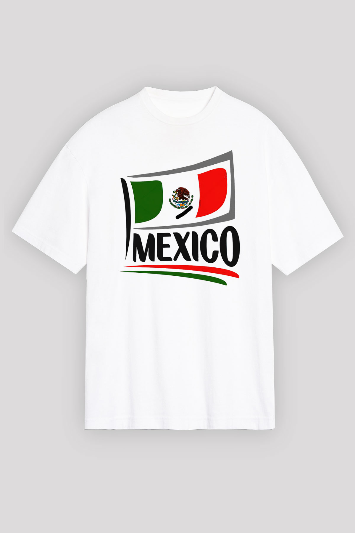 Meksika Beyaz Unisex Oversize Tişört T-Shirt
