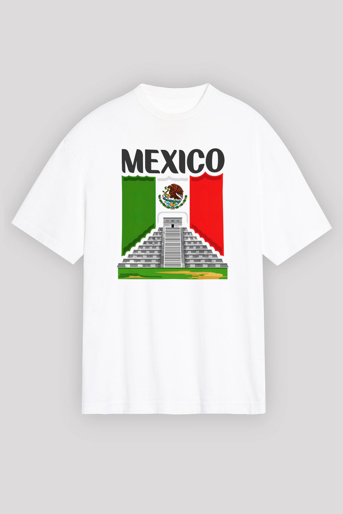 Meksika Beyaz Unisex Oversize Tişört T-Shirt