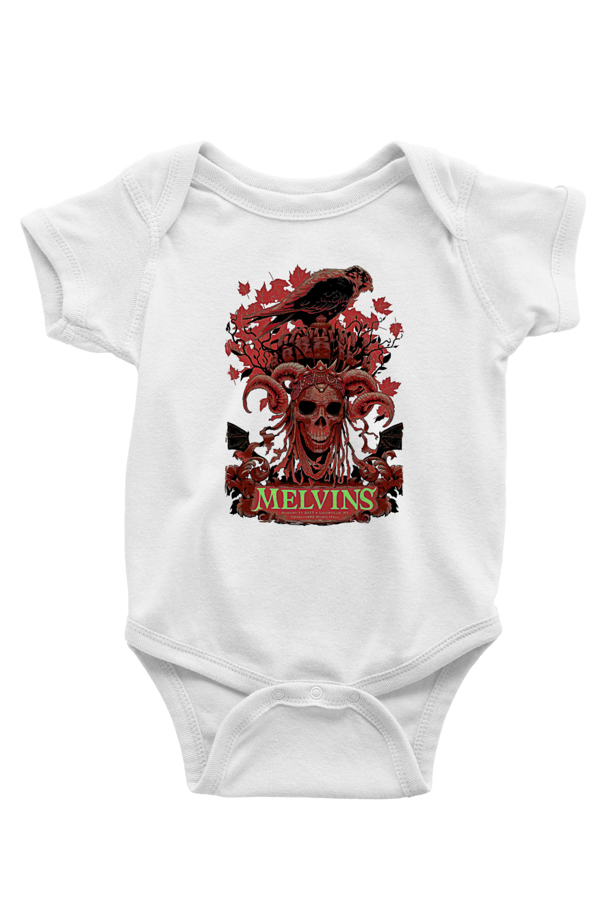 Melvins Baskılı Beyaz Unisex Bebek Body - Zıbın