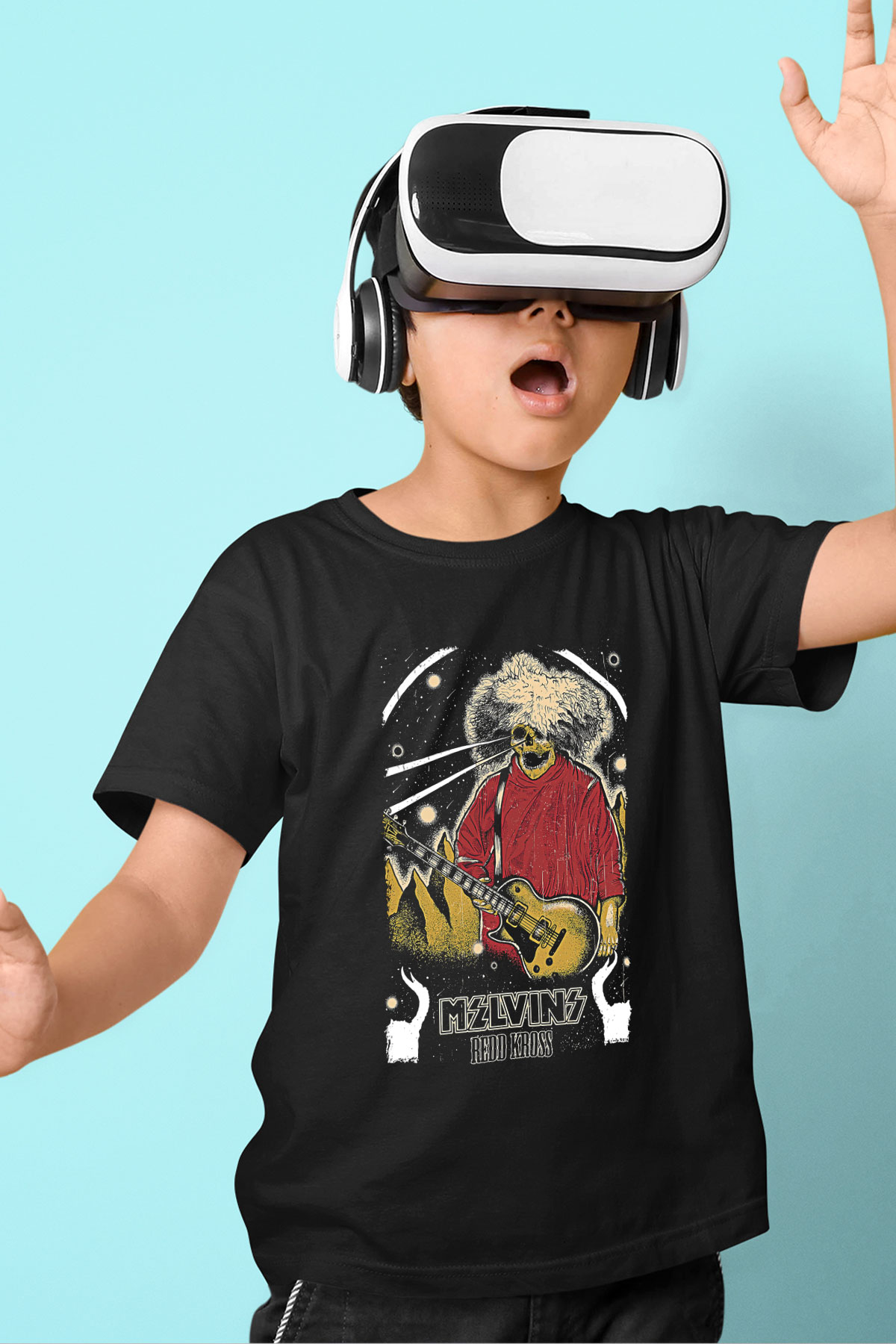 Melvins Baskılı Unisex Siyah Çocuk Tişört - Tshirt