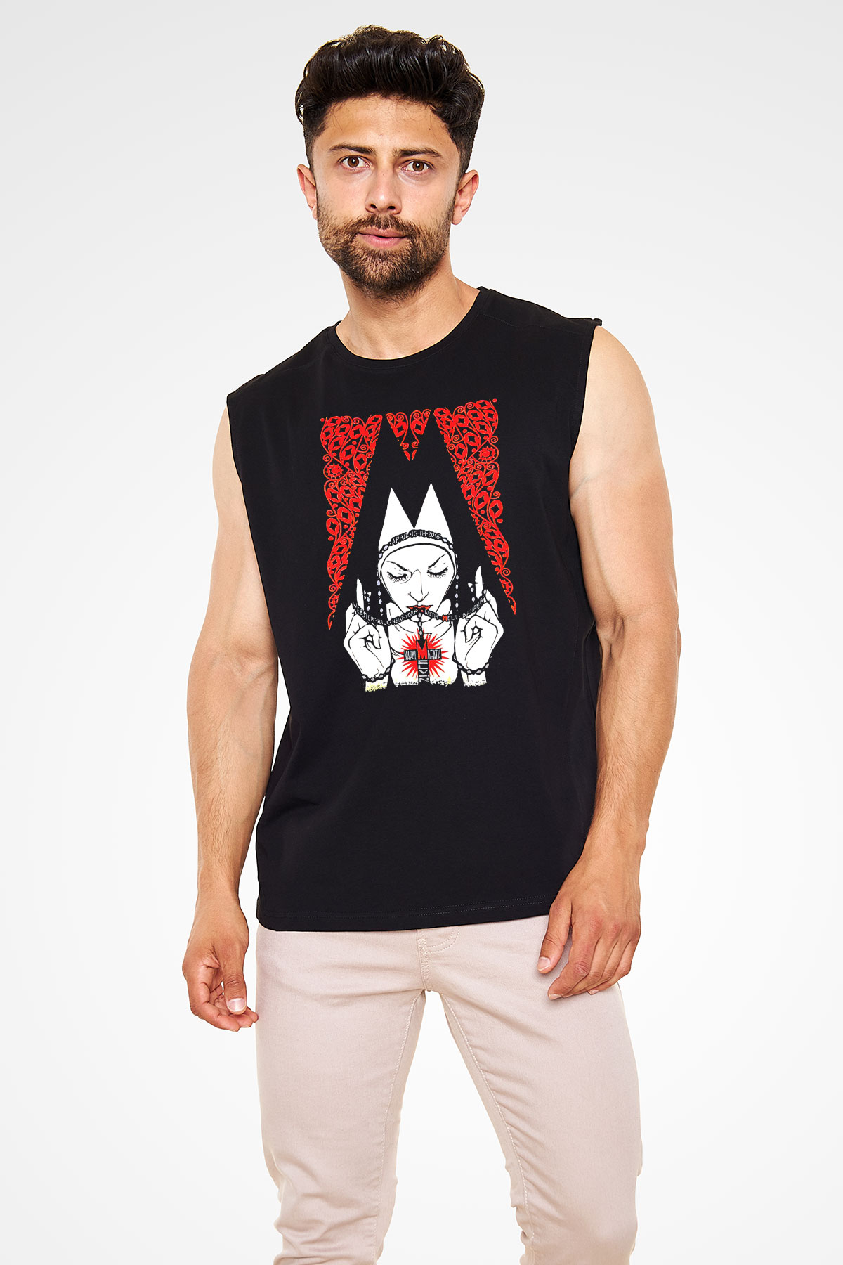 Melvins Baskılı Unisex Siyah Kolsuz Tişört - Tshirt