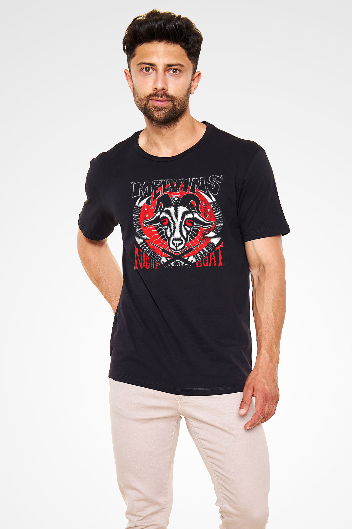 Melvins Baskılı Unisex Siyah Tişört - Tshirt