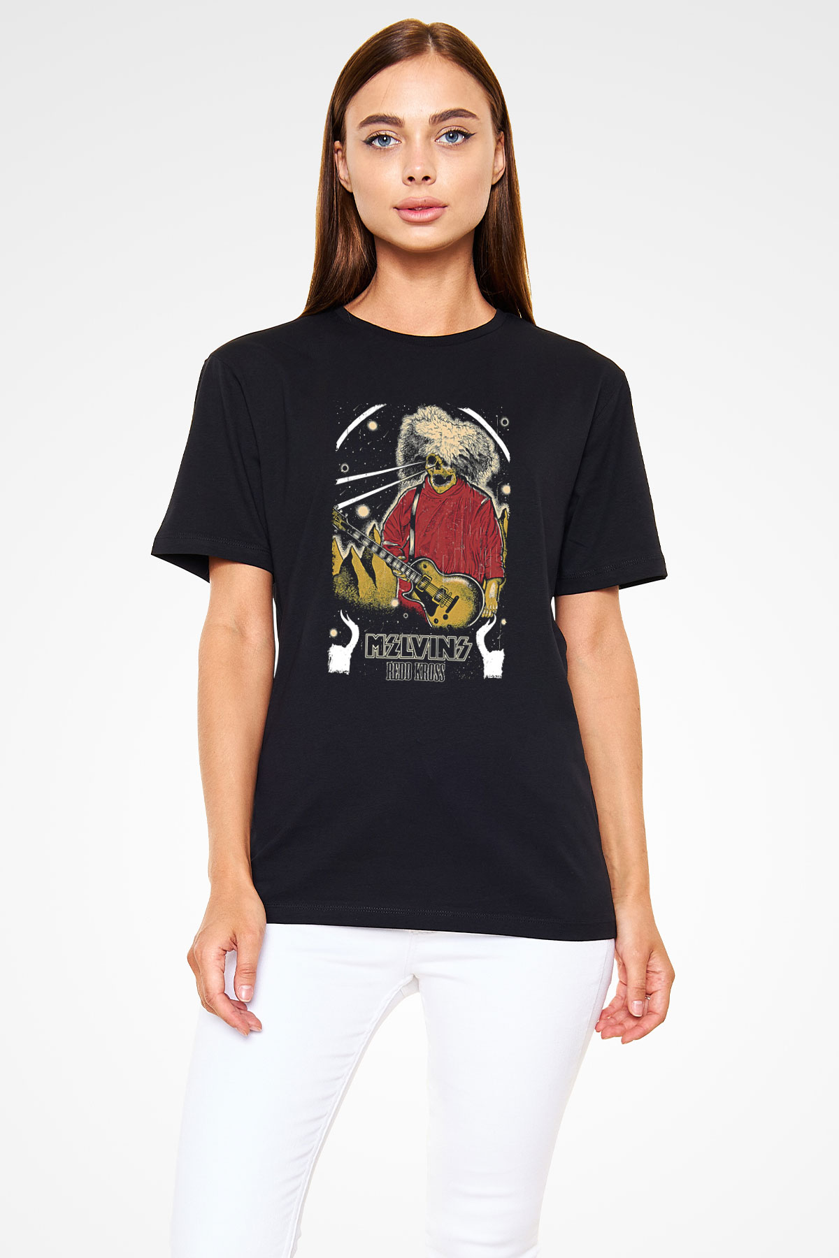 Melvins Baskılı Unisex Siyah Tişört - Tshirt