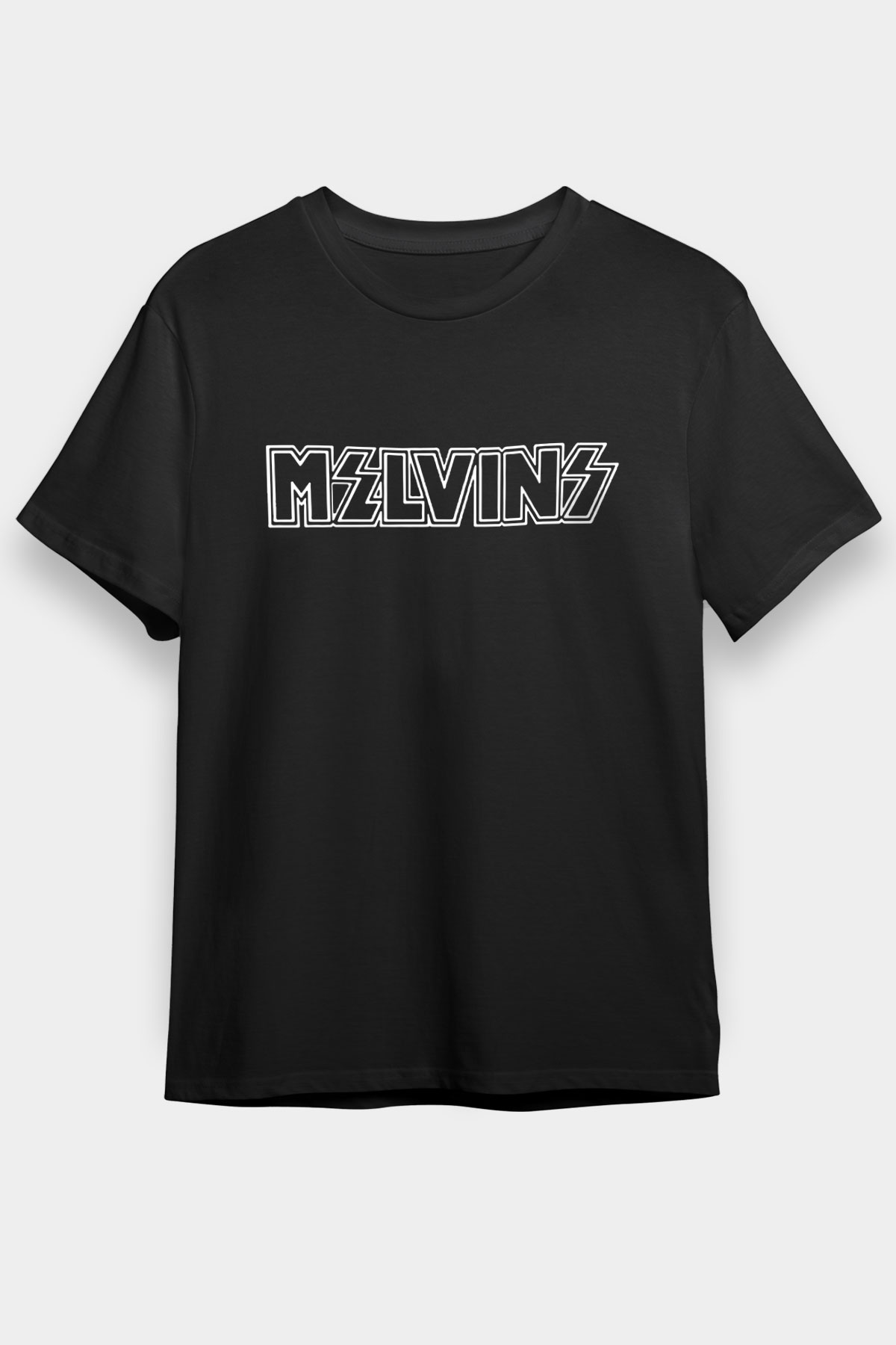 Melvins Baskılı Unisex Siyah Tişört - Tshirt