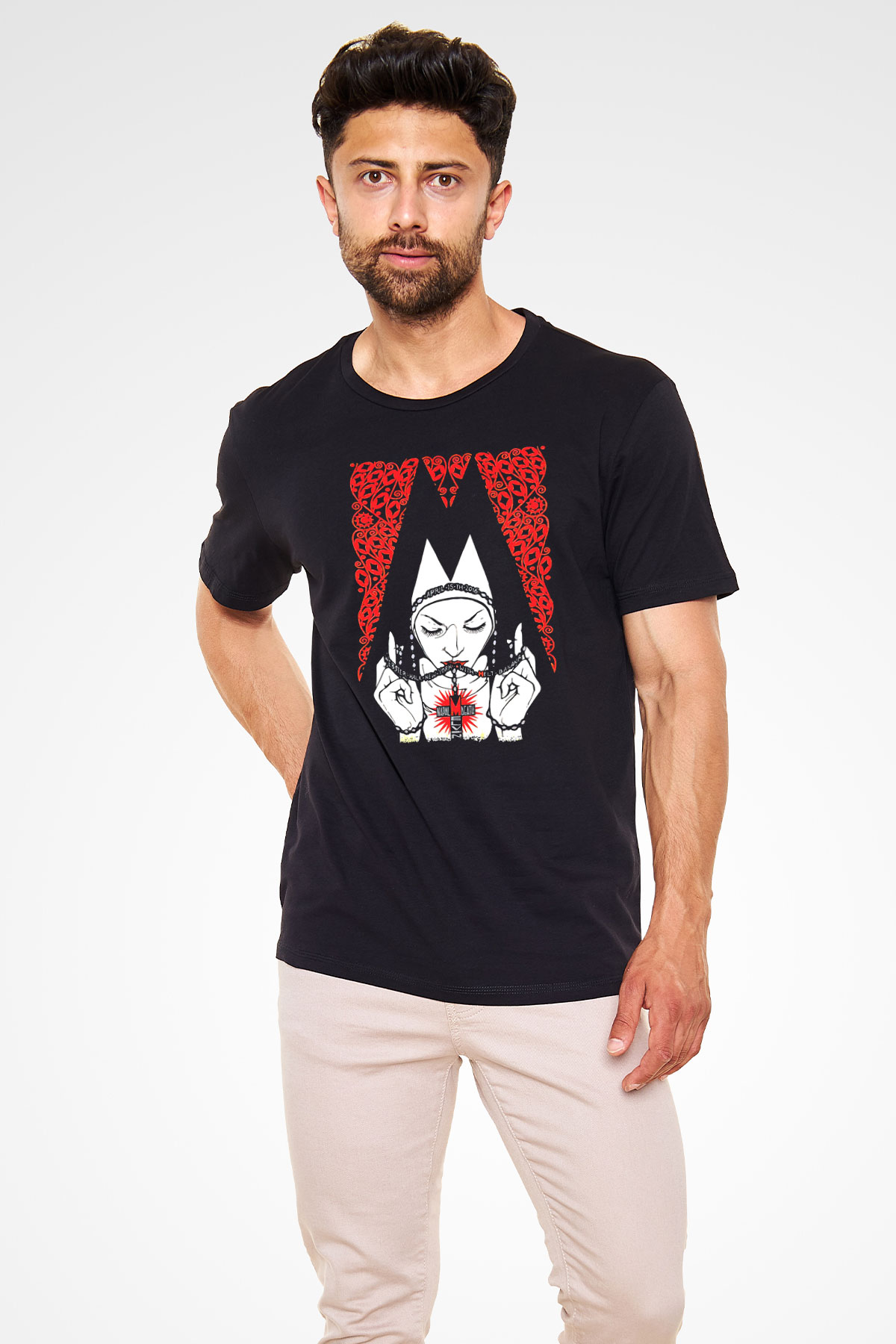 Melvins Baskılı Unisex Siyah Tişört - Tshirt