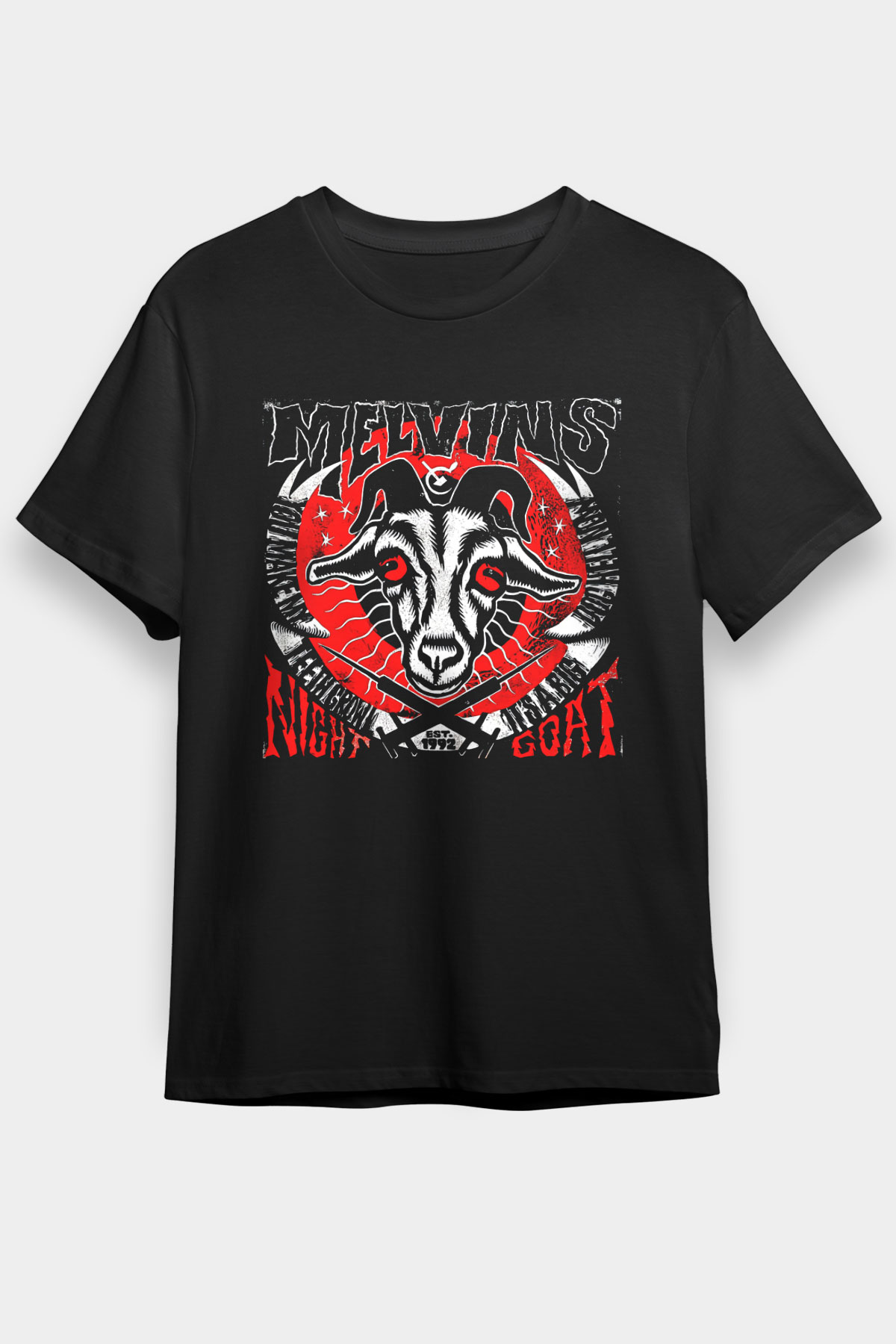 Melvins Baskılı Unisex Siyah Tişört - Tshirt