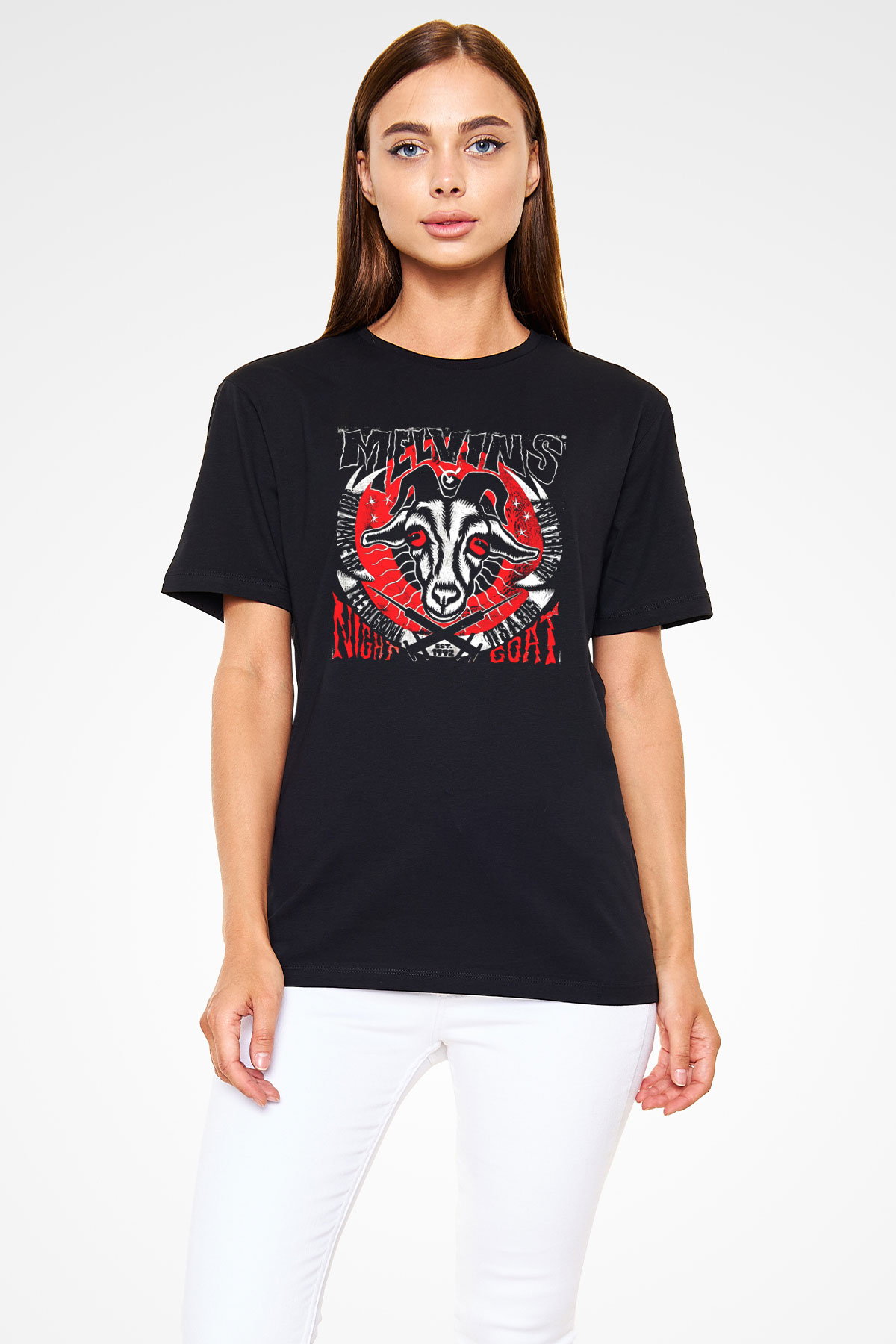Melvins Baskılı Unisex Siyah Tişört - Tshirt