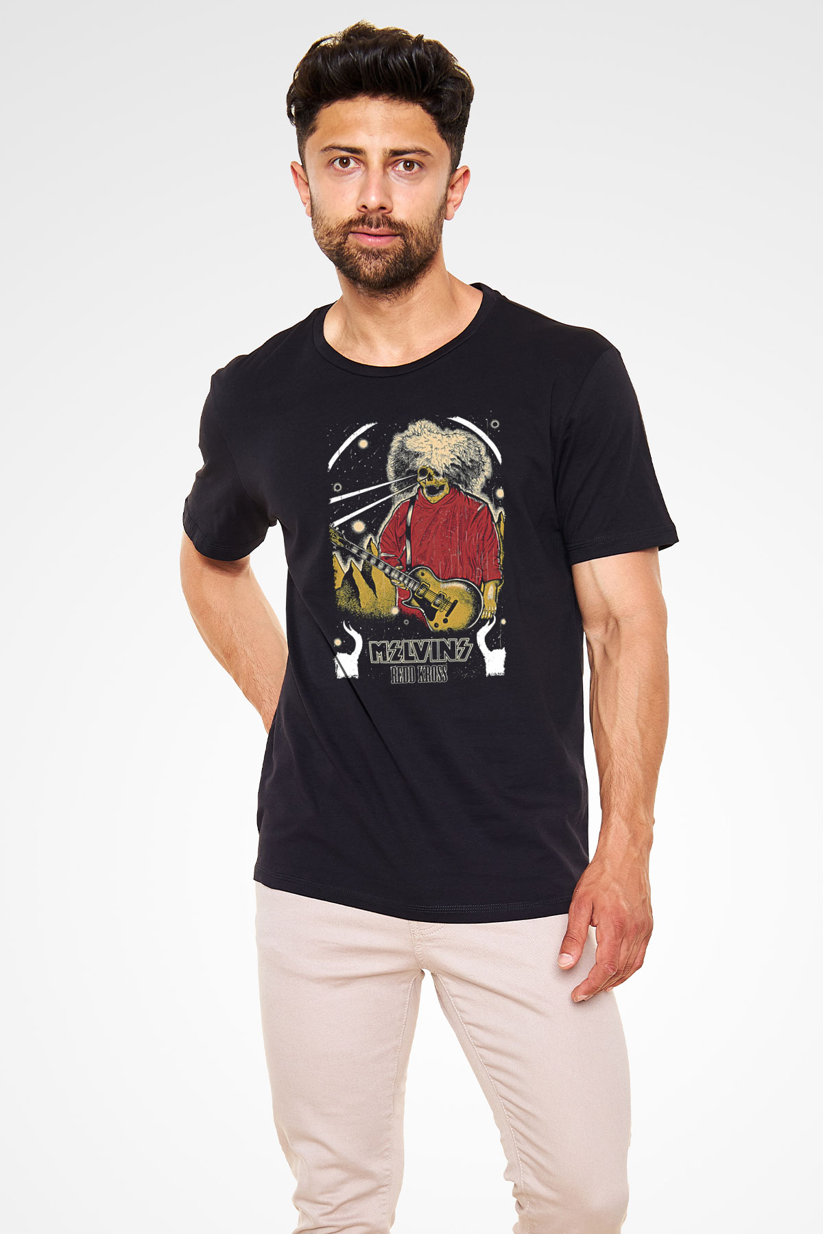 Melvins Baskılı Unisex Siyah Tişört - Tshirt