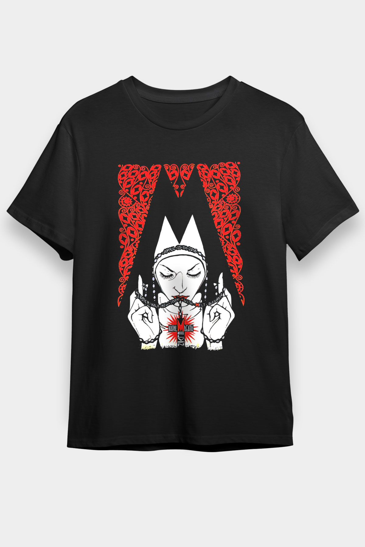 Melvins Baskılı Unisex Siyah Tişört - Tshirt