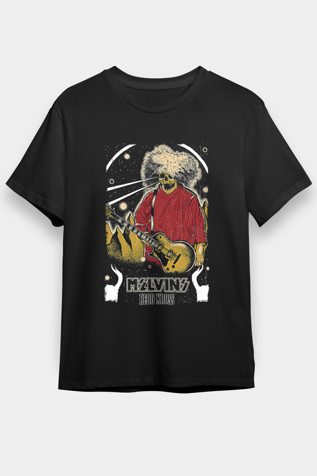 Melvins Baskılı Unisex Siyah Tişört - Tshirt