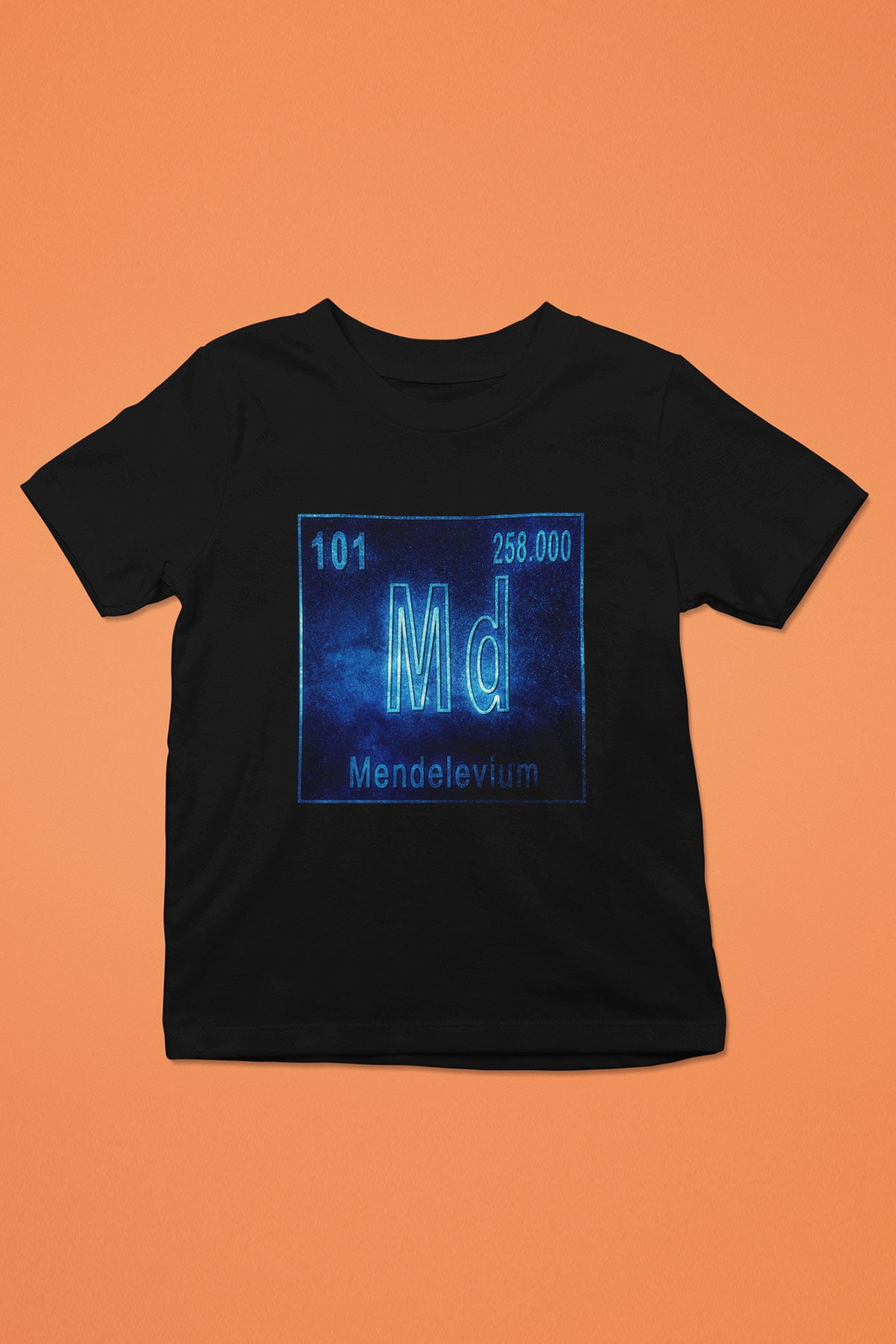 Mendelevyum Atom Numarası Baskılı Unisex Siyah Çocuk Tişört