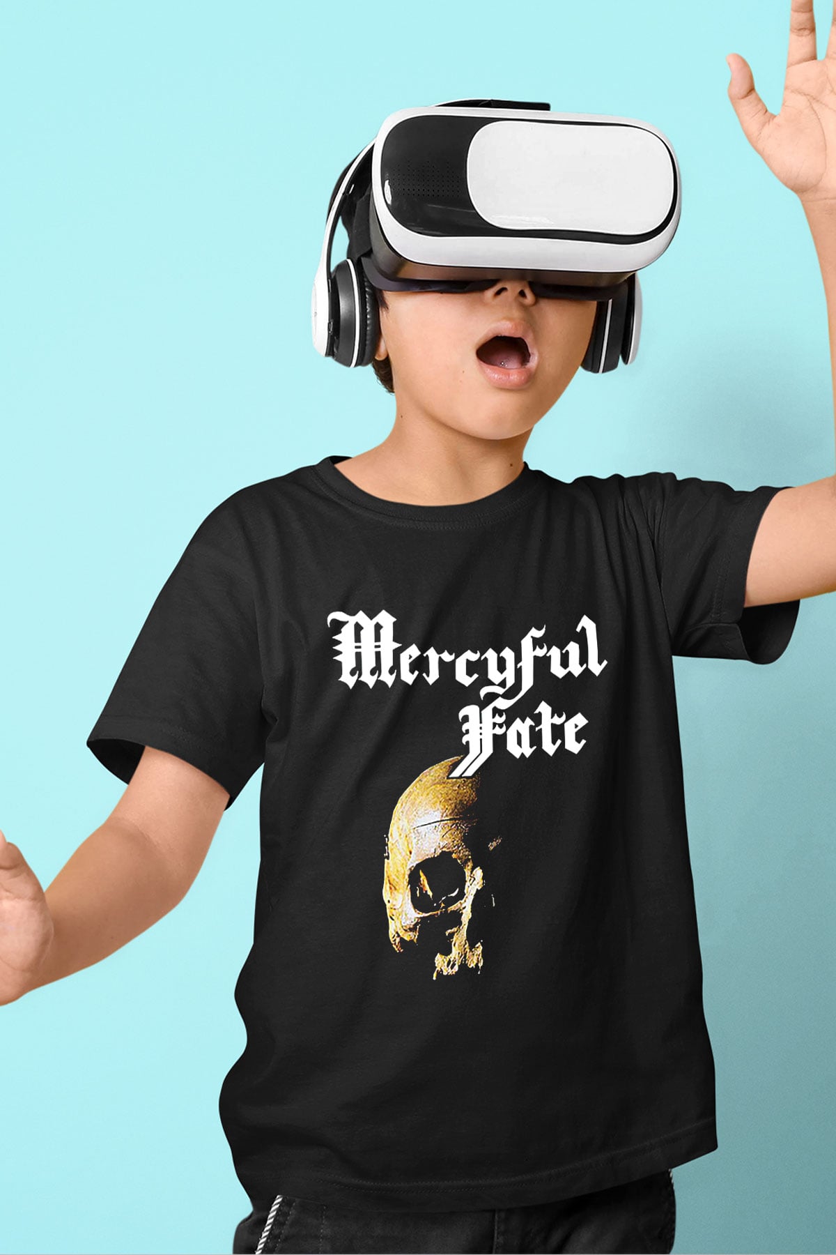Mercyful Fate Baskılı Unisex Siyah Çocuk Tişört - Tshirt