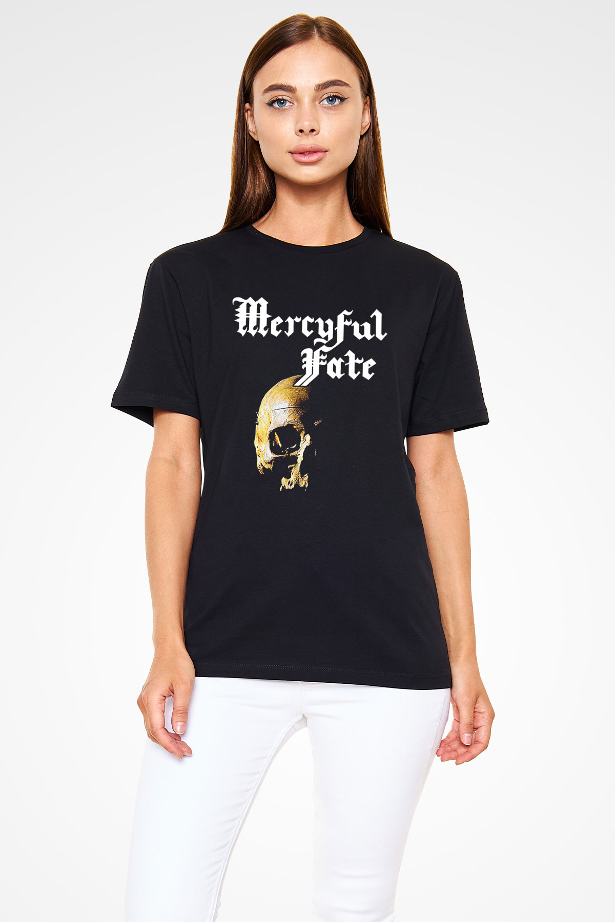 Mercyful Fate Baskılı Unisex Siyah Tişört - Tshirt