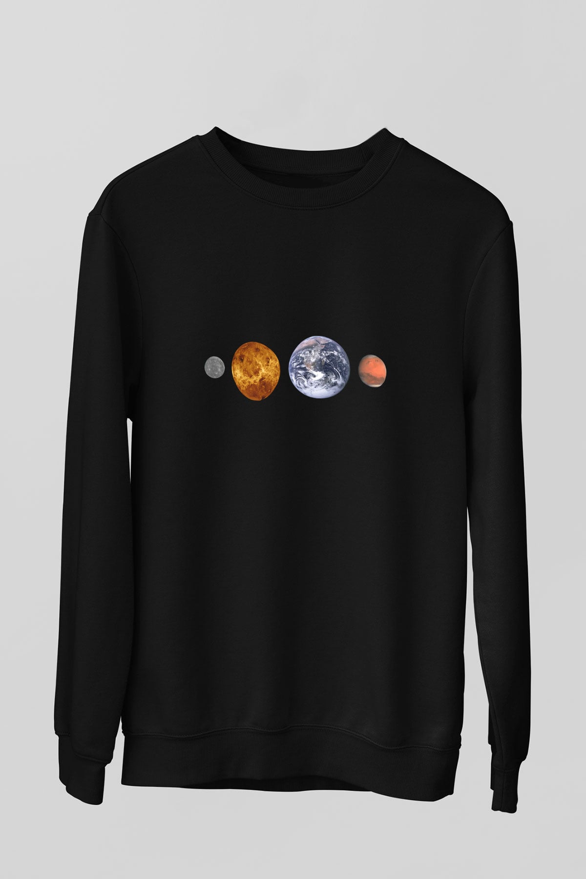 Merkür Siyah Unisex Sweatshirt