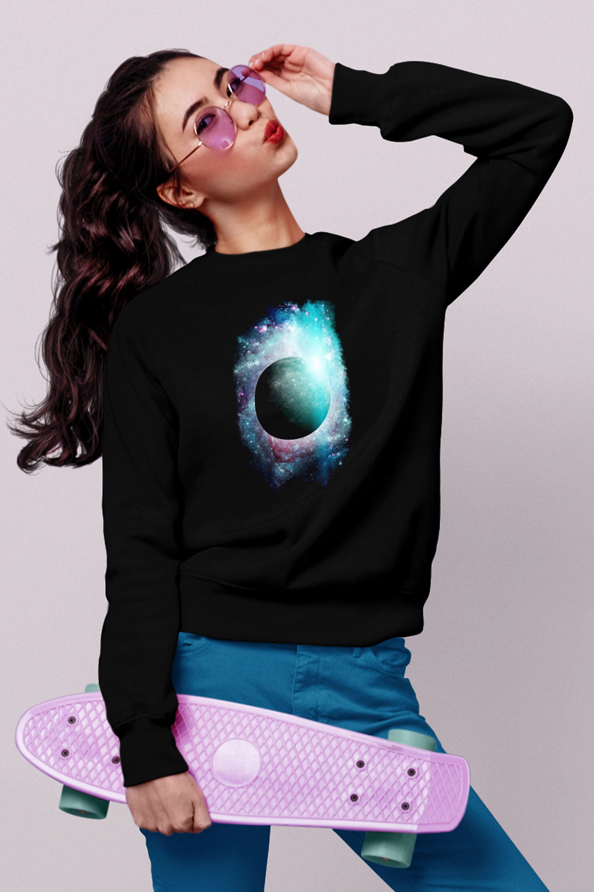 Merkür Siyah Unisex Sweatshirt