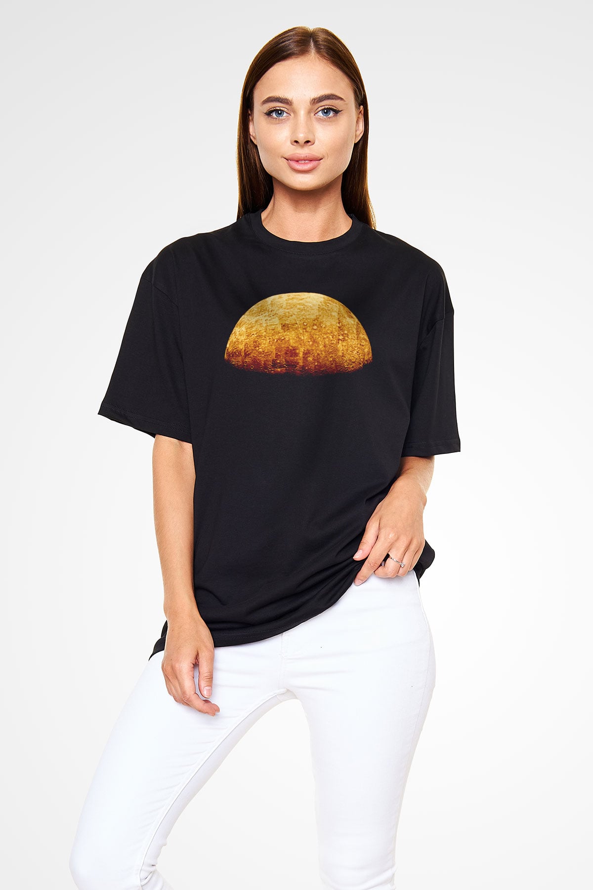 Merkür Siyah Unisex Tişört T-Shirt - TişörtFabrikası