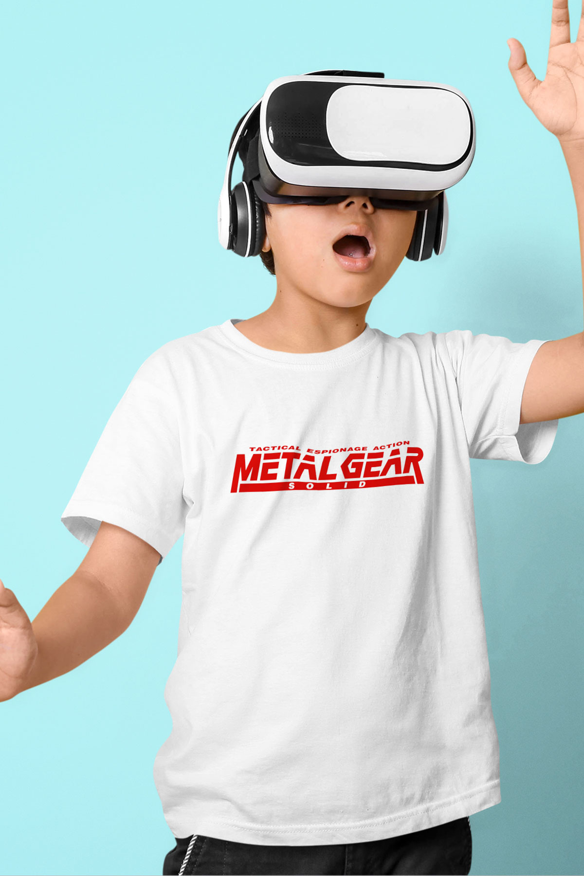 Metal Gear Solid Baskılı Beyaz Unisex Çocuk Tişört