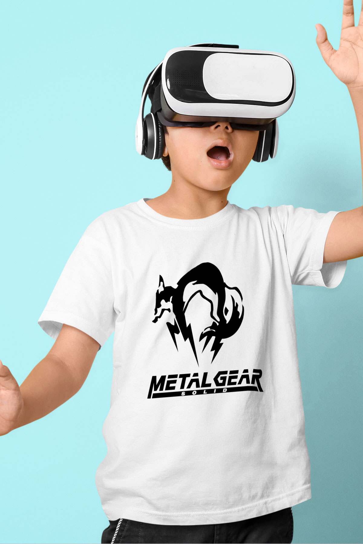 Metal Gear Solid Baskılı Beyaz Unisex Çocuk Tişört