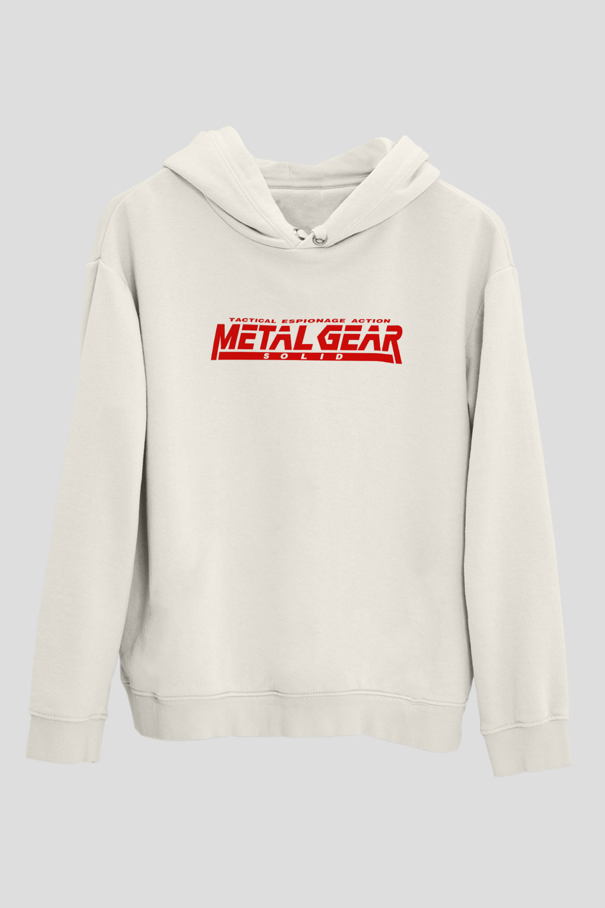Metal Gear Solid Beyaz Unisex Kapşonlu Sweatshirt