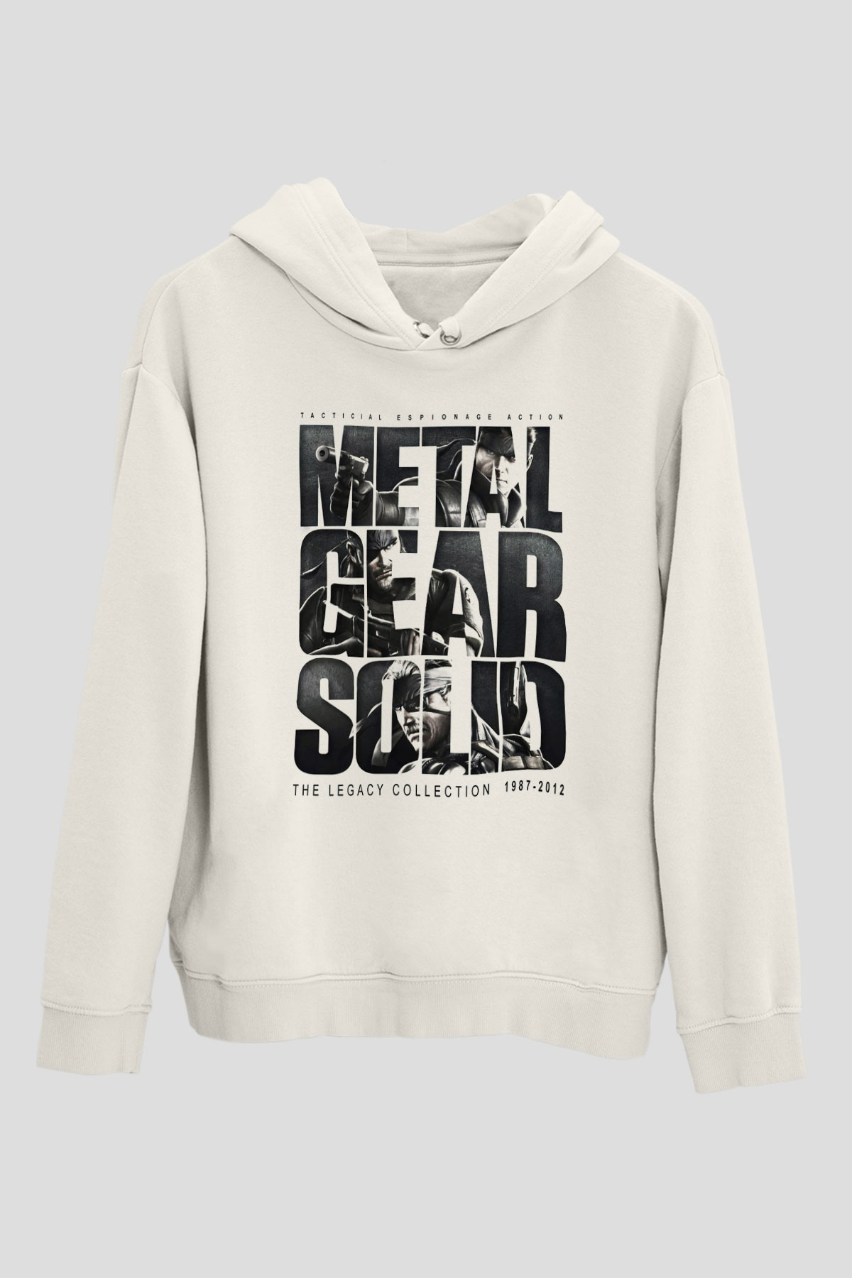 Metal Gear Solid Beyaz Unisex Kapşonlu Sweatshirt