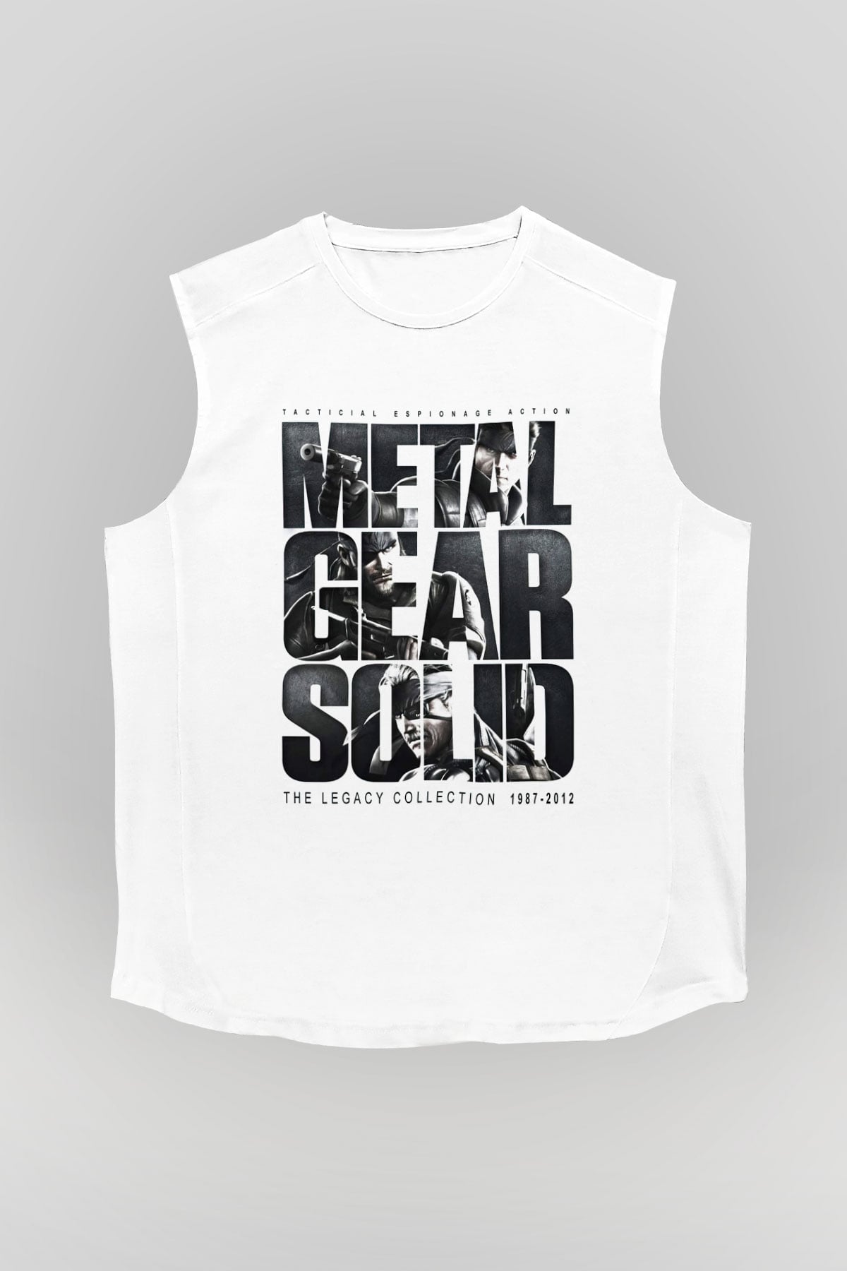 Metal Gear Solid Beyaz Unisex Kolsuz Tişört