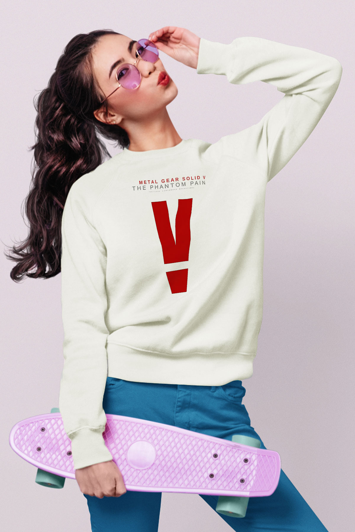 Metal Gear Solid Beyaz Unisex Sweatshirt