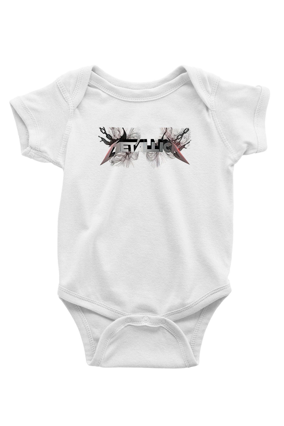 Metallica Baskılı Beyaz Unisex Bebek Body - Zıbın