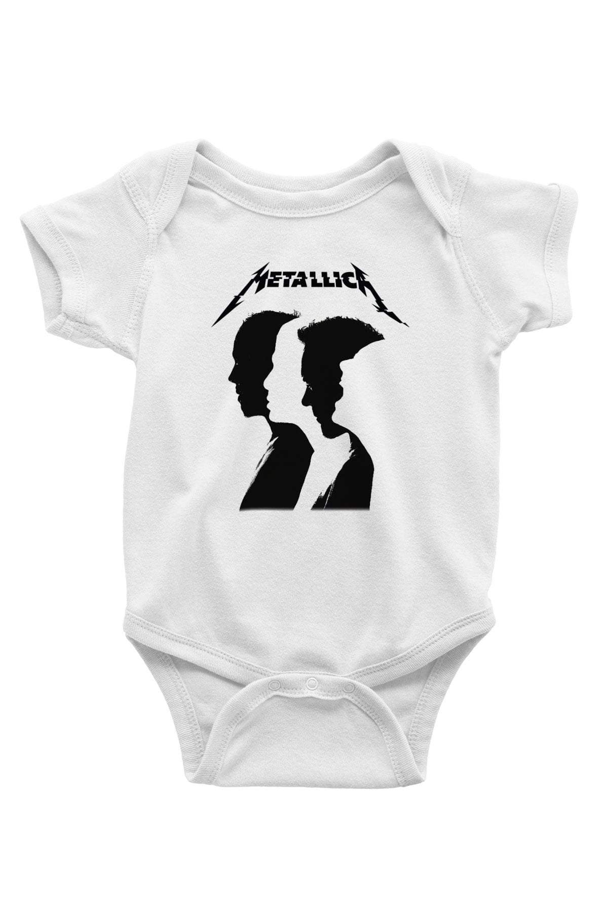 Metallica Baskılı Beyaz Unisex Bebek Body - Zıbın