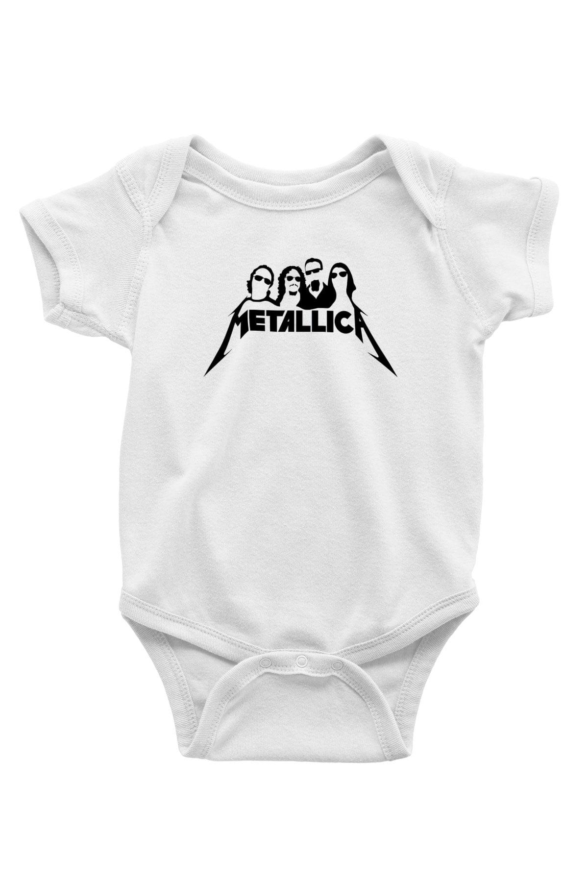Metallica Baskılı Beyaz Unisex Bebek Body - Zıbın