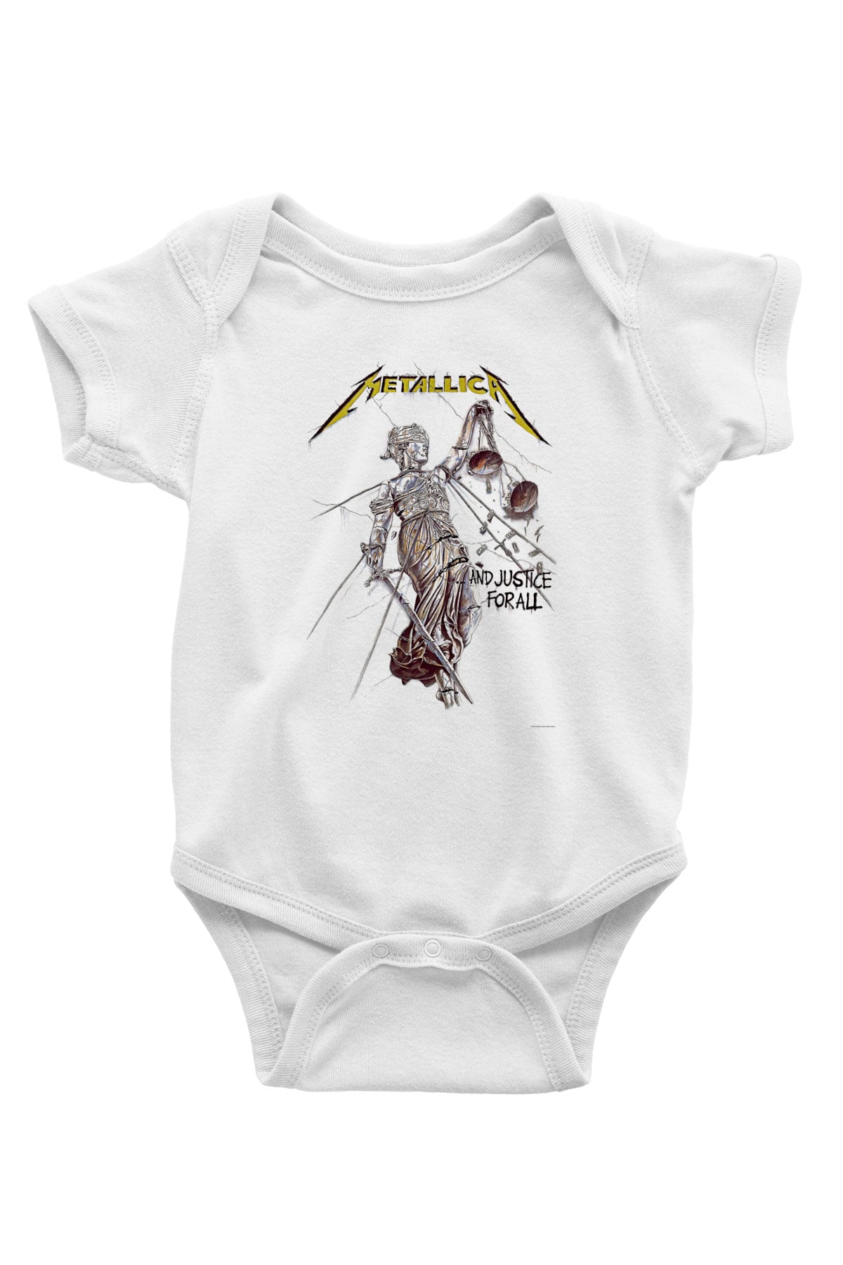 Metallica Baskılı Beyaz Unisex Bebek Body - Zıbın