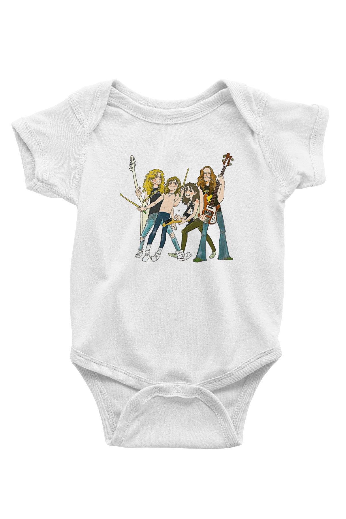 Metallica Baskılı Beyaz Unisex Bebek Body - Zıbın