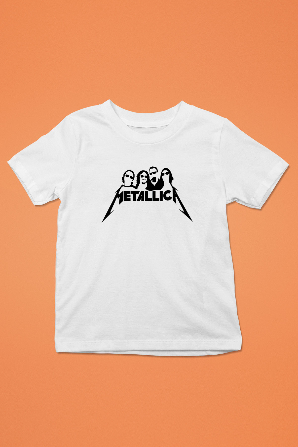 Metallica Baskılı Beyaz Unisex Beyaz Çocuk Tişört - Tshirt