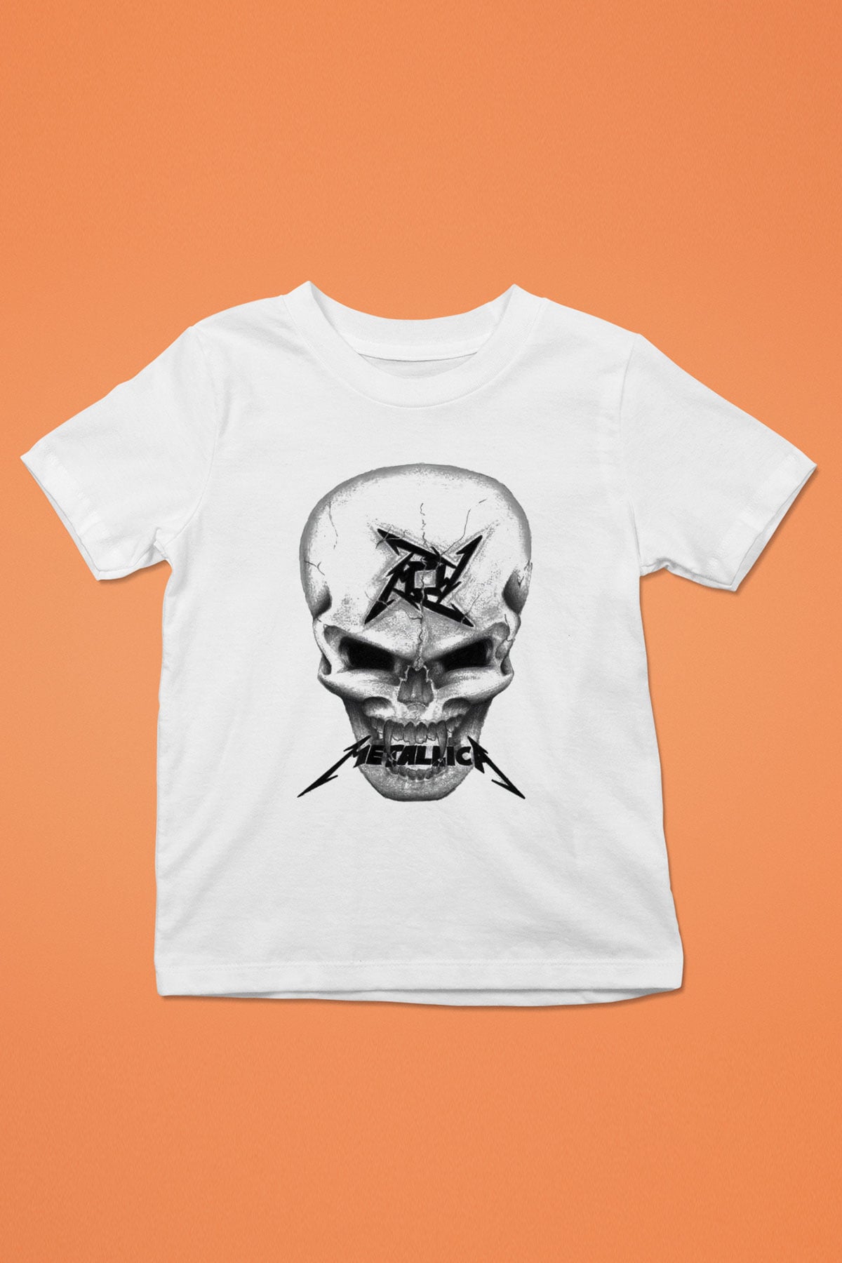 Metallica Baskılı Beyaz Unisex Çocuk Tişört