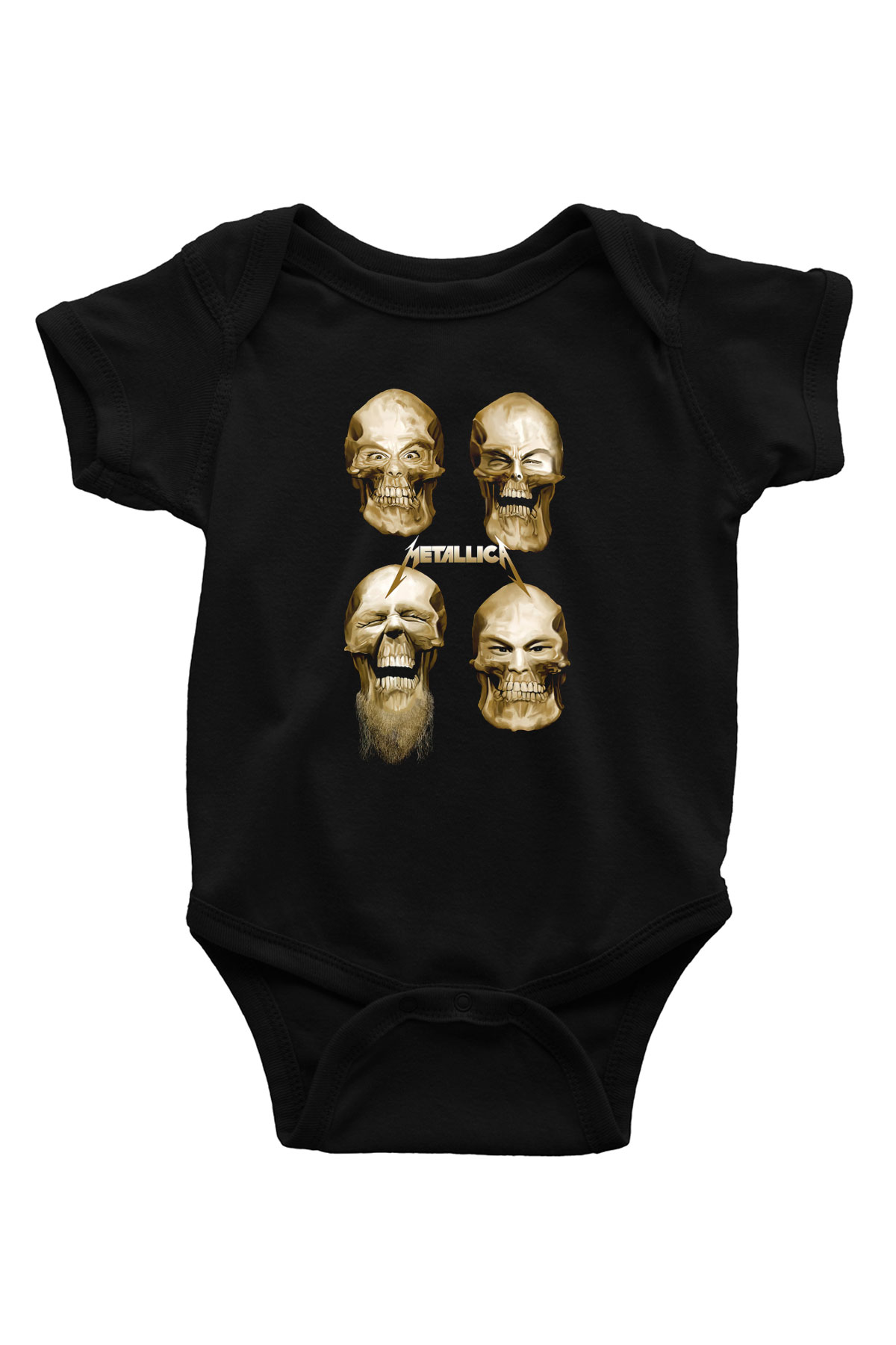 Metallica Baskılı Siyah Bebek Body - Zıbın