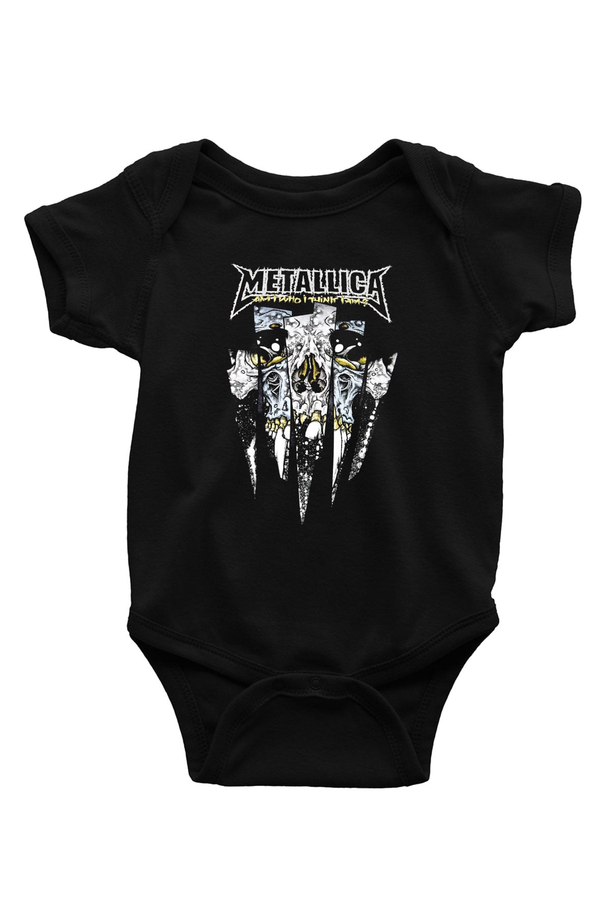 Metallica Baskılı Siyah Bebek Body - Zıbın