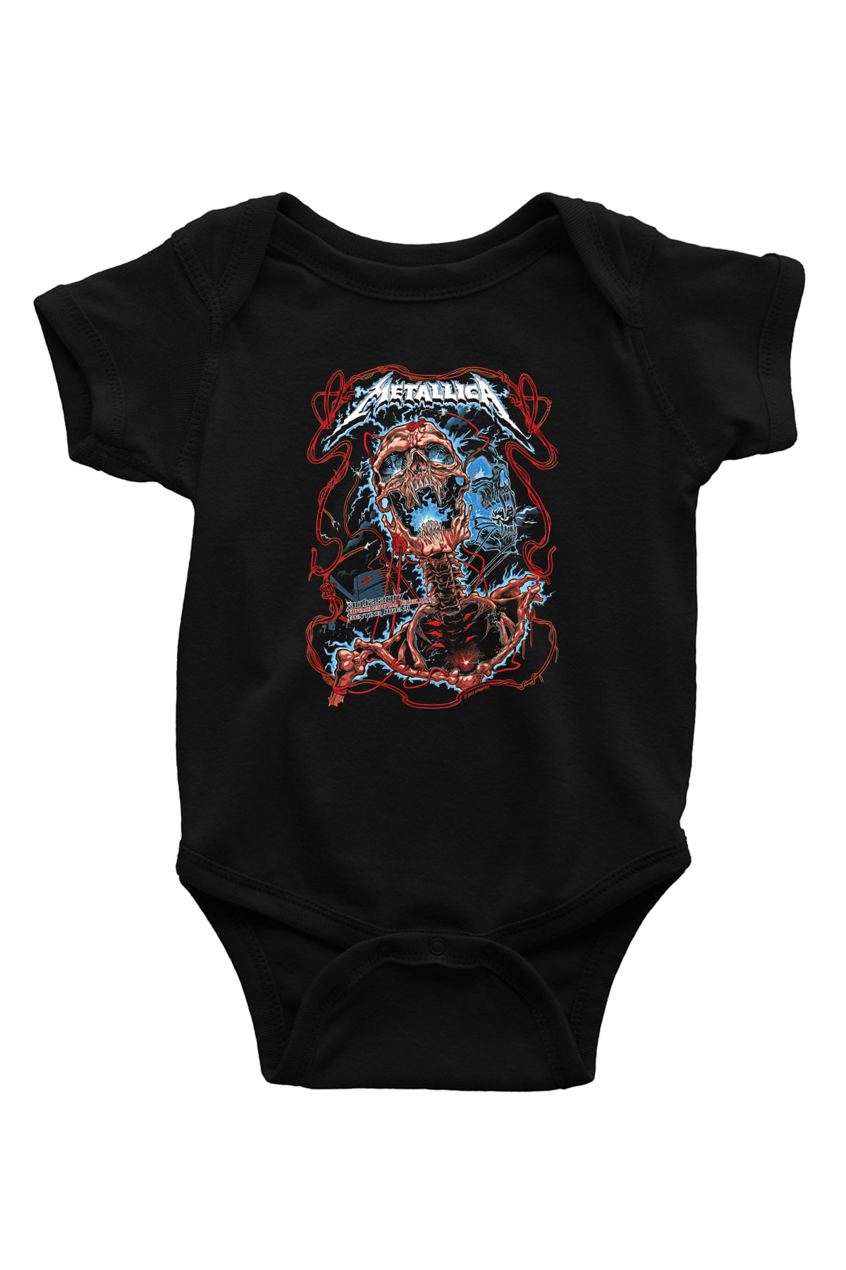 Metallica Baskılı Unisex Siyah Bebek Body - Zıbın