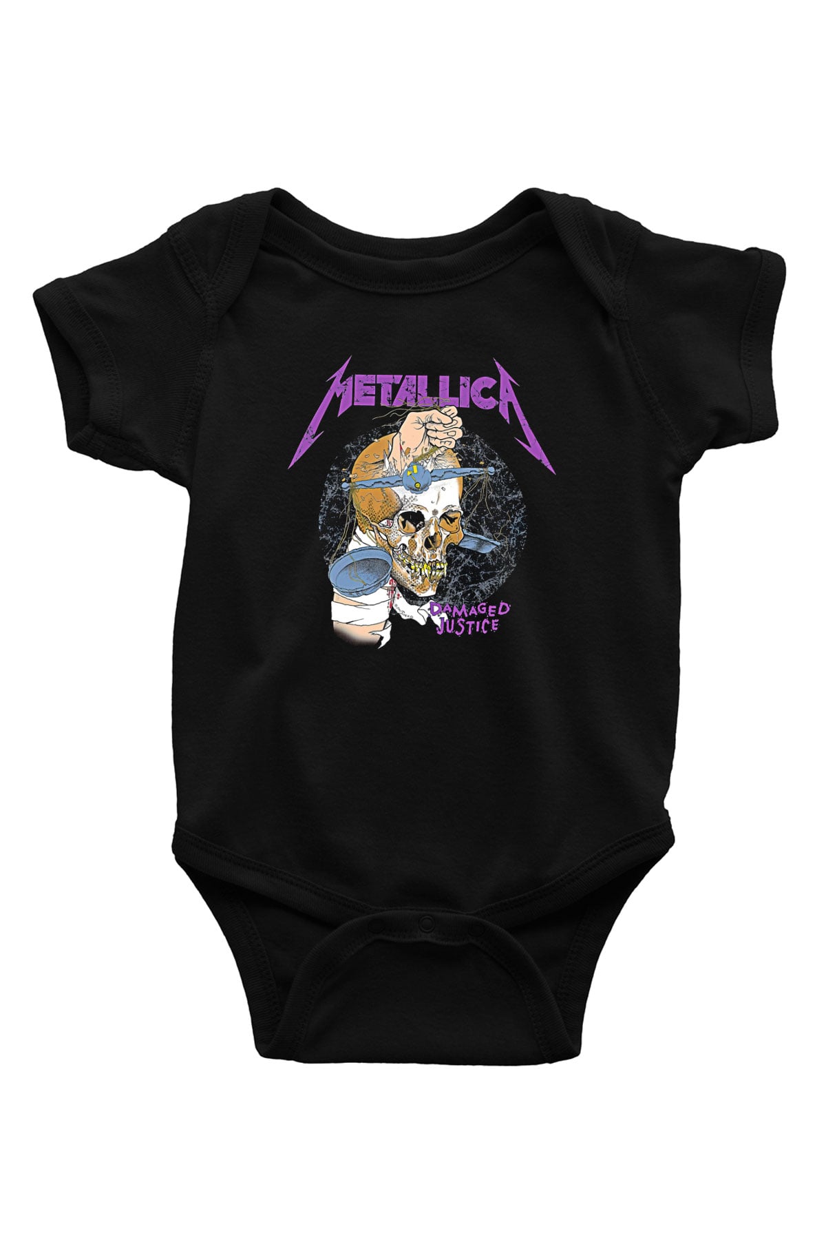 Metallica Baskılı Unisex Siyah Bebek Body - Zıbın