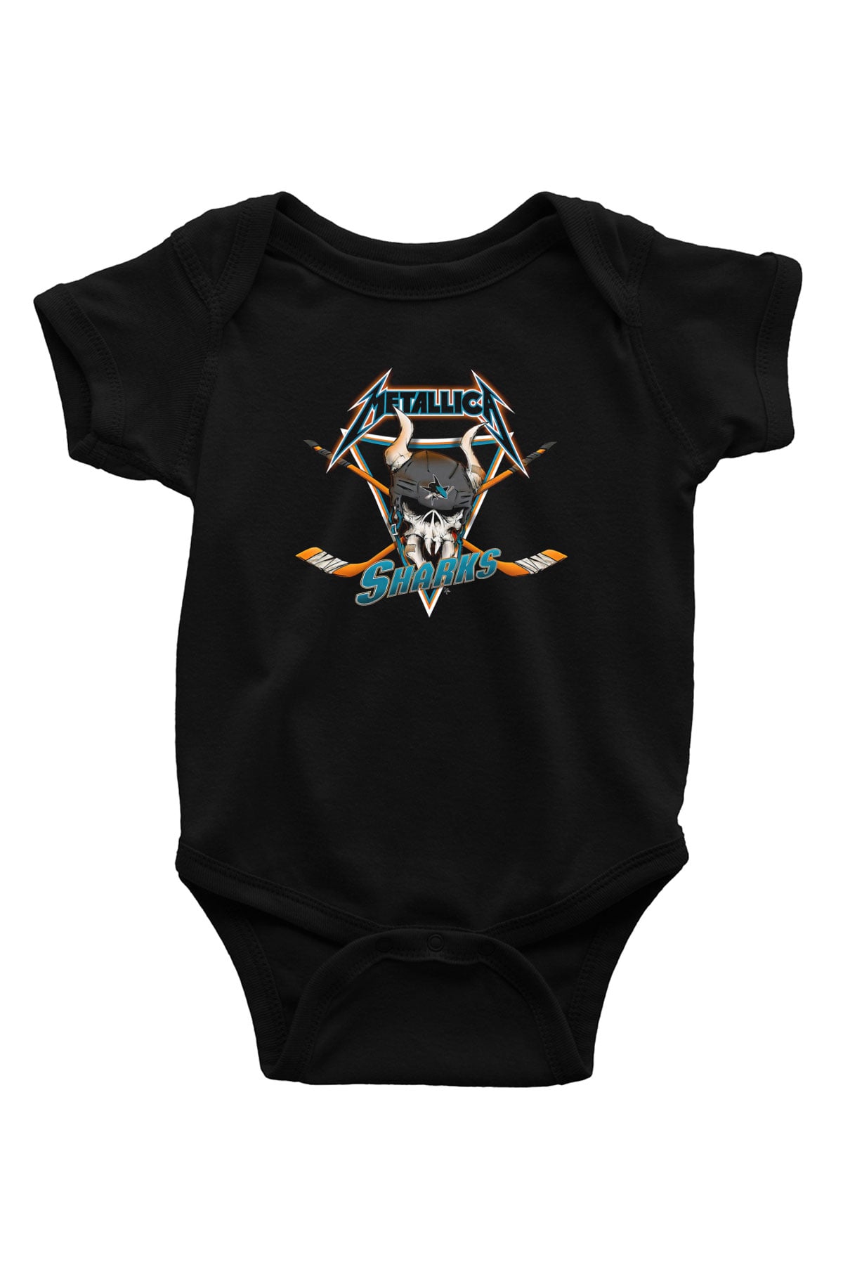 Metallica Baskılı Unisex Siyah Bebek Body - Zıbın