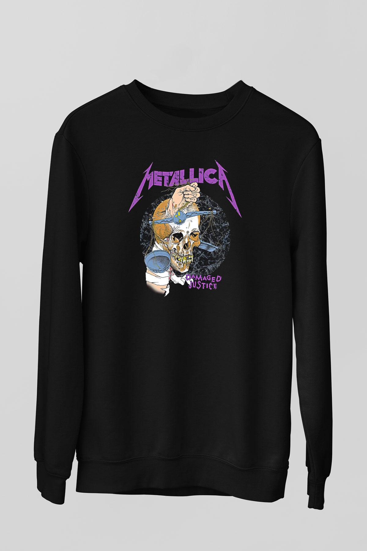 Metallica Baskılı Unisex Siyah Sweatshirt