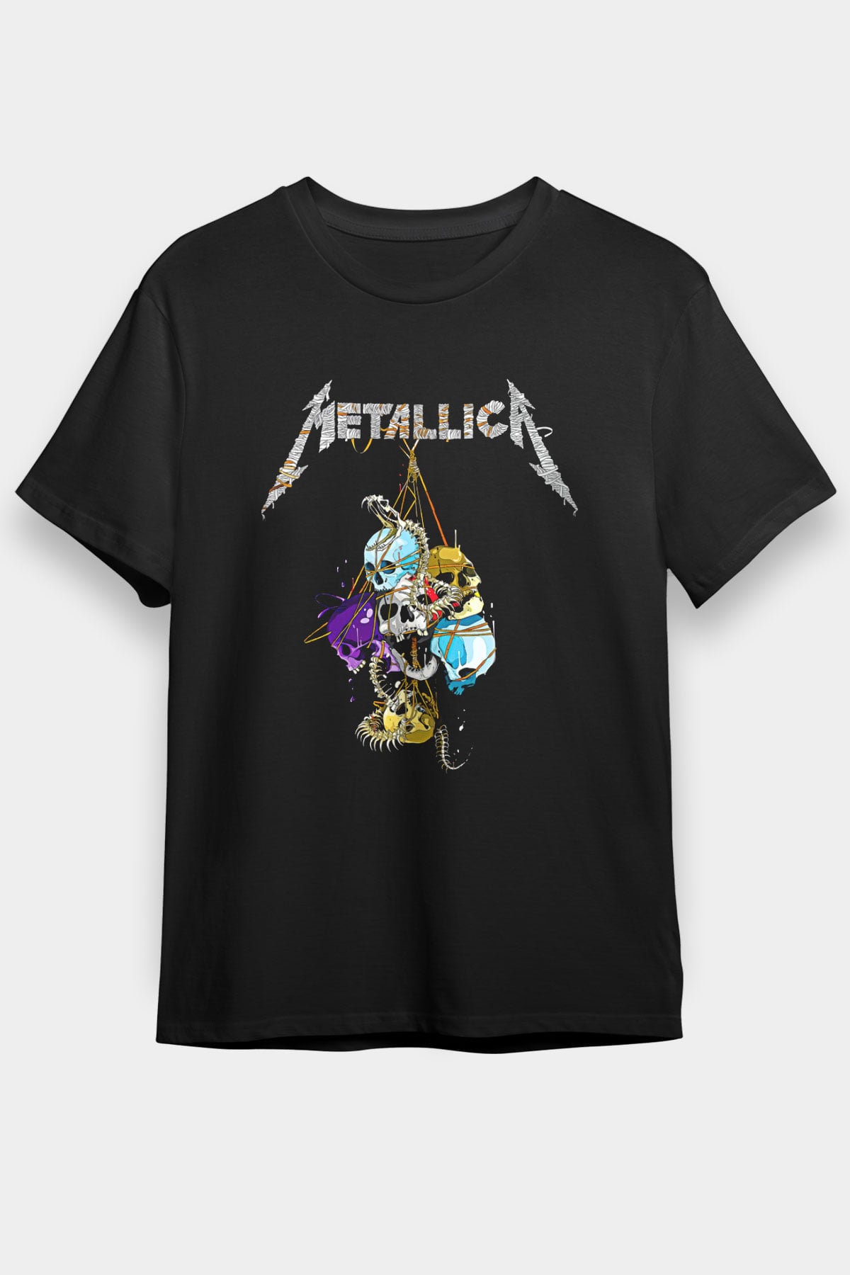 Metallica Baskılı Unisex Siyah Tişört - Tshirt