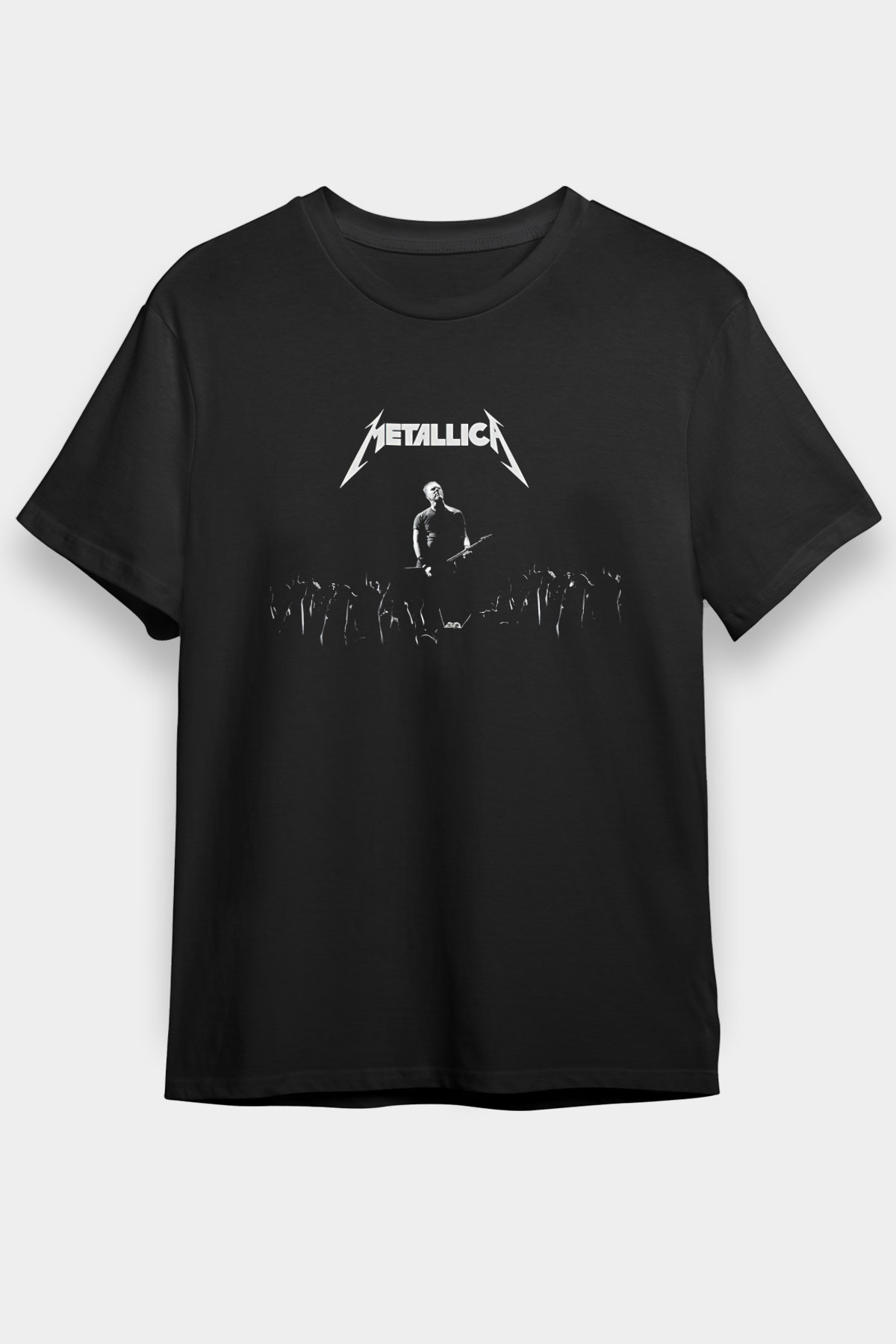 Metallica Baskılı Unisex Siyah Tişört - Tshirt