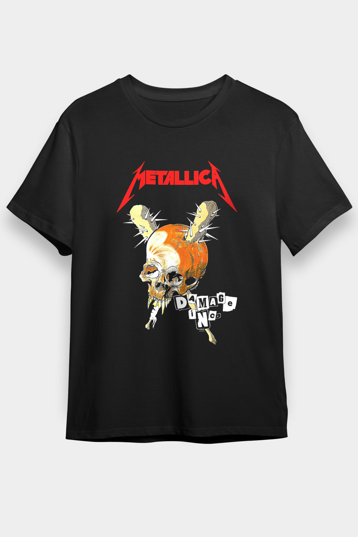 Metallica Baskılı Unisex Siyah Tişört - Tshirt