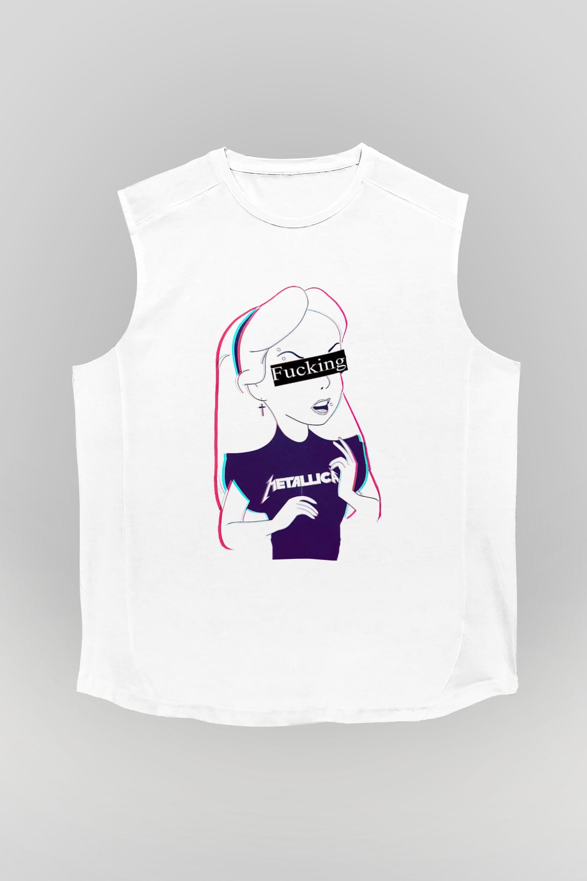 Metallica Beyaz Unisex Kolsuz Tişört