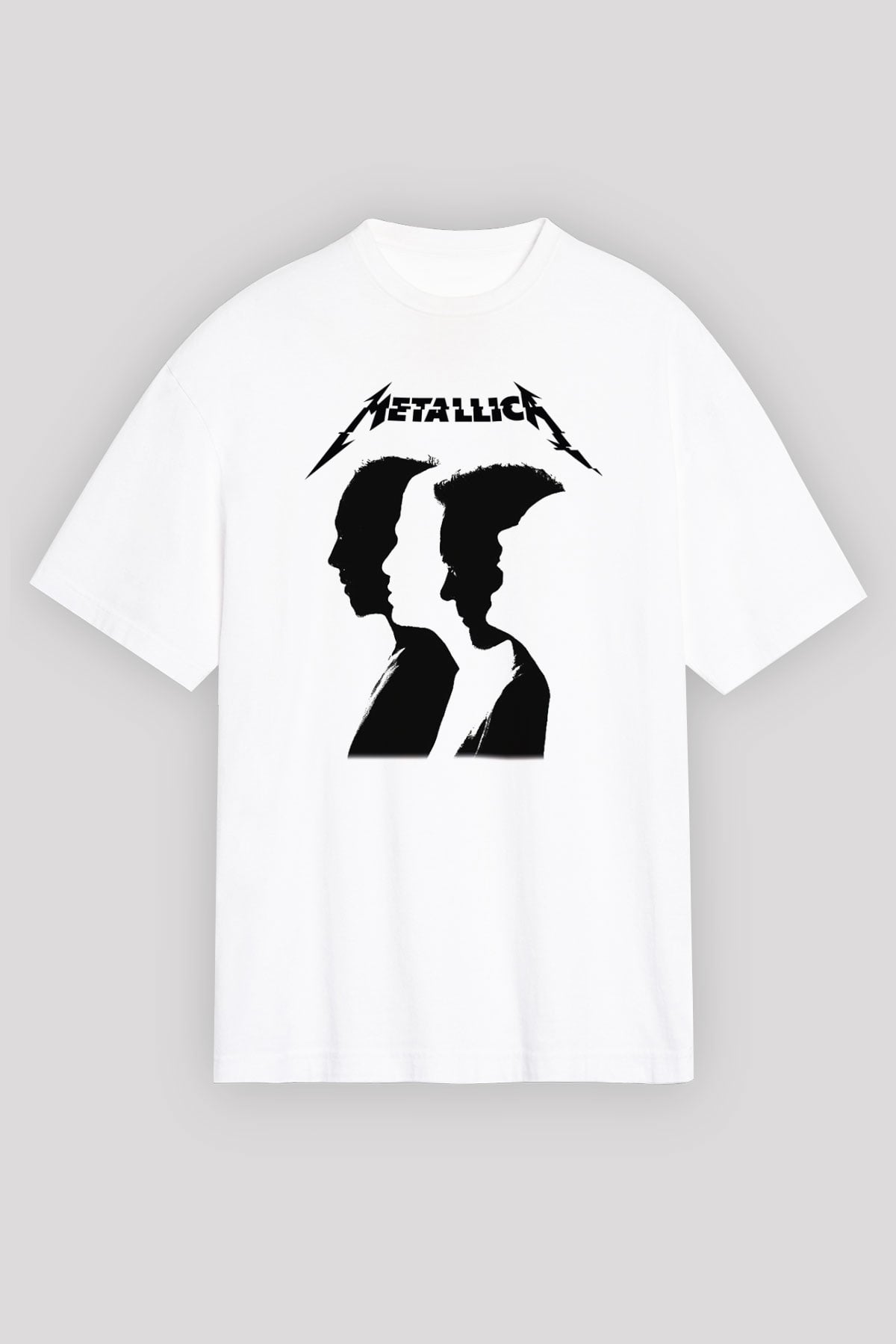 Metallica Beyaz Unisex Oversize Tişört T-Shirt