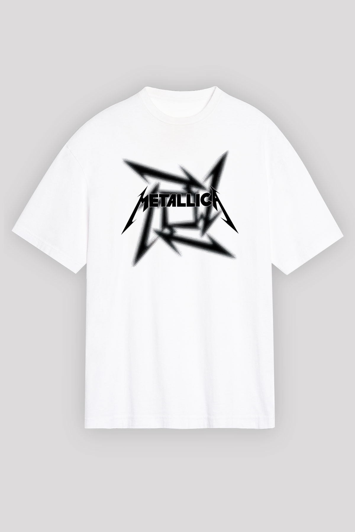 Metallica Beyaz Unisex Oversize Tişört T-Shirt