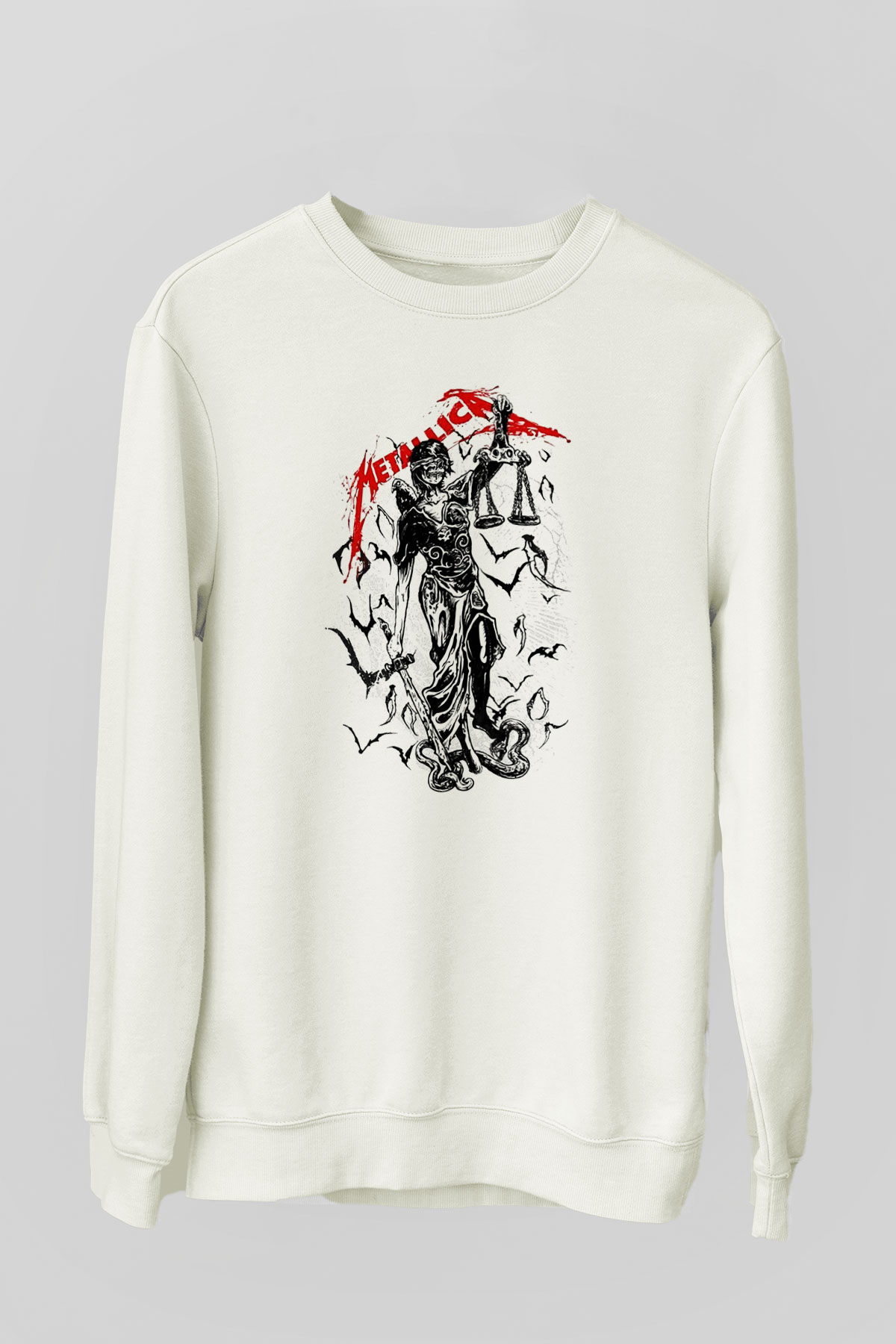 Metallica Beyaz Unisex Sweatshirt
