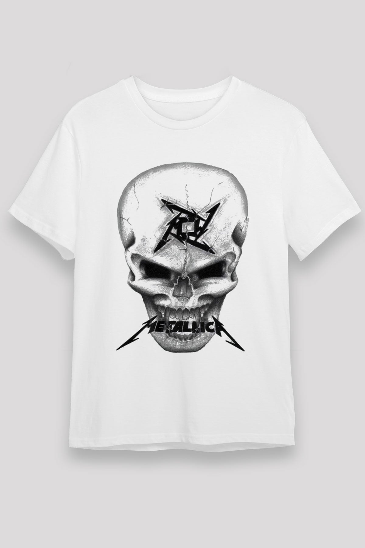 Metallica Beyaz Unisex Tişört T-Shirt - TişörtFabrikası