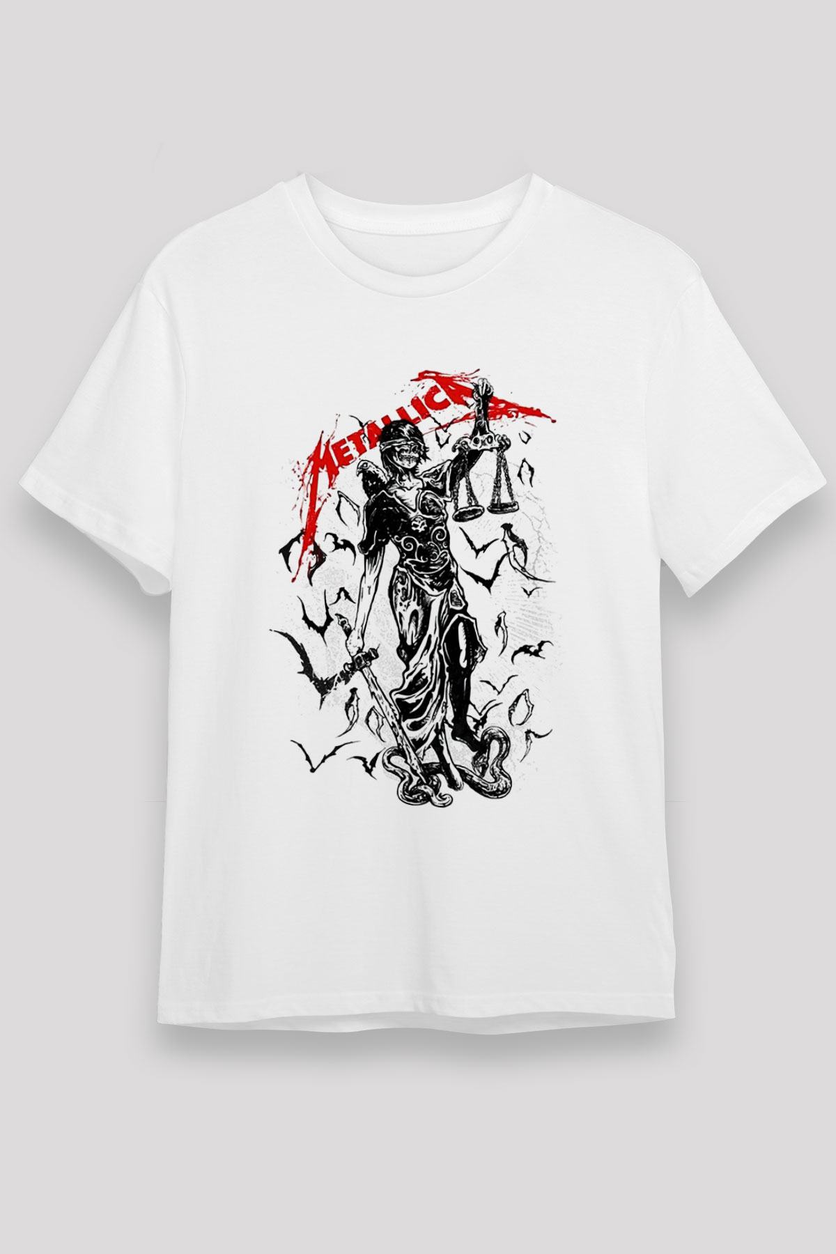 Metallica Beyaz Unisex Tişört T-Shirt - TişörtFabrikası