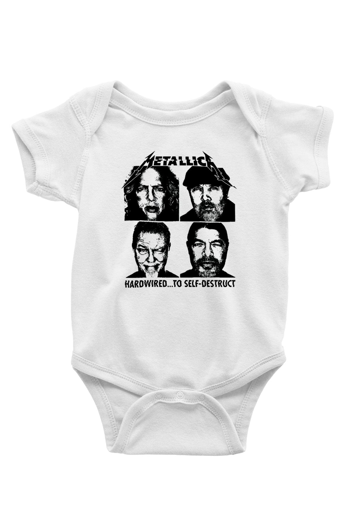 Metallica Hardwired To Self Destruct Baskılı Beyaz Unisex Bebek Body - Zıbın
